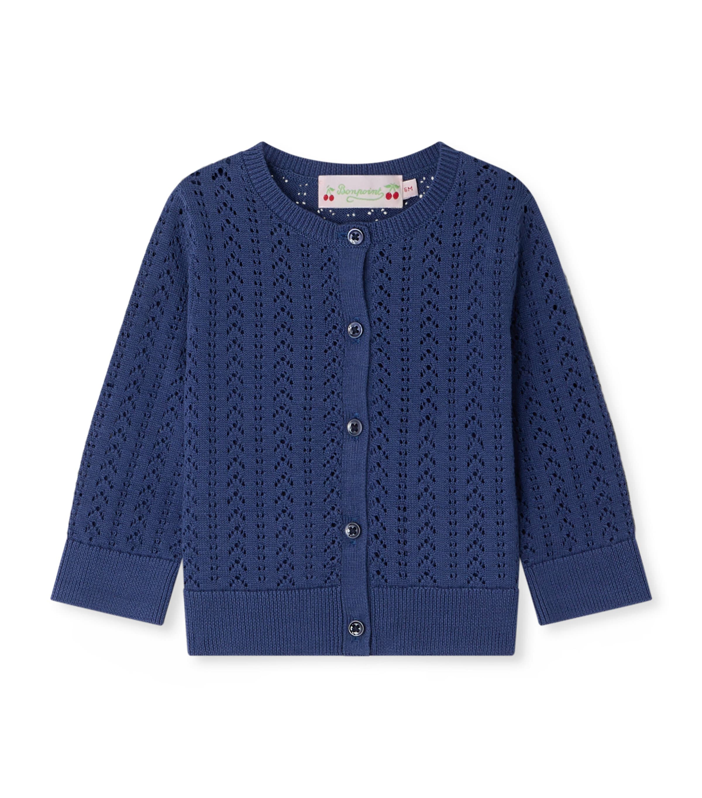 Bonpoint Cotton Cardigan (6-18 Months) Indigo Image 1