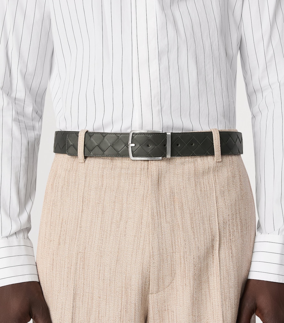 Leather Intrecciato Reversible Belt 1044 Image 2