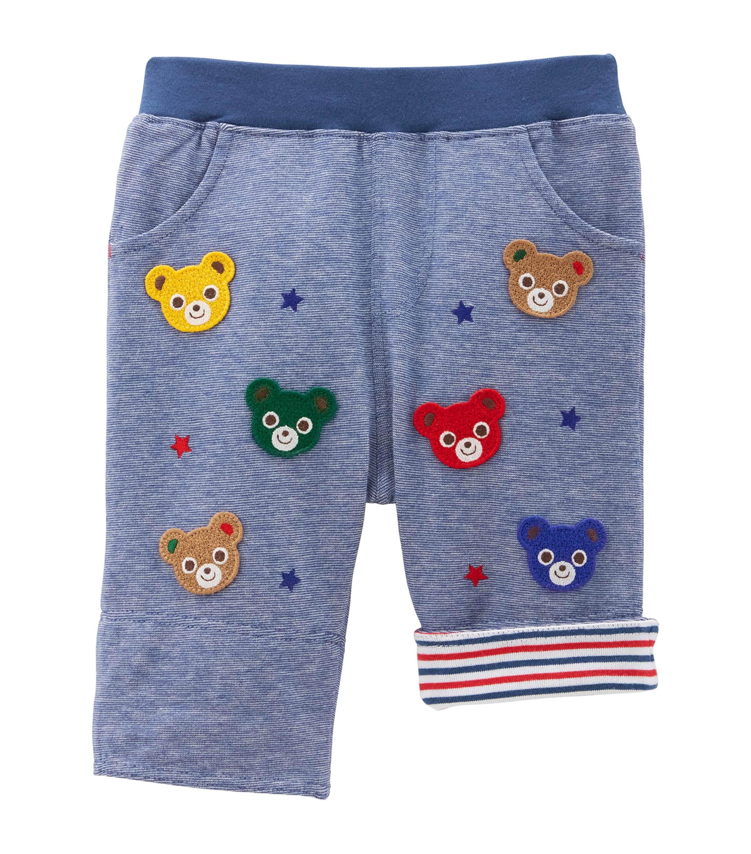 Miki House Kids' Bear And Star Sweatpants In Navy