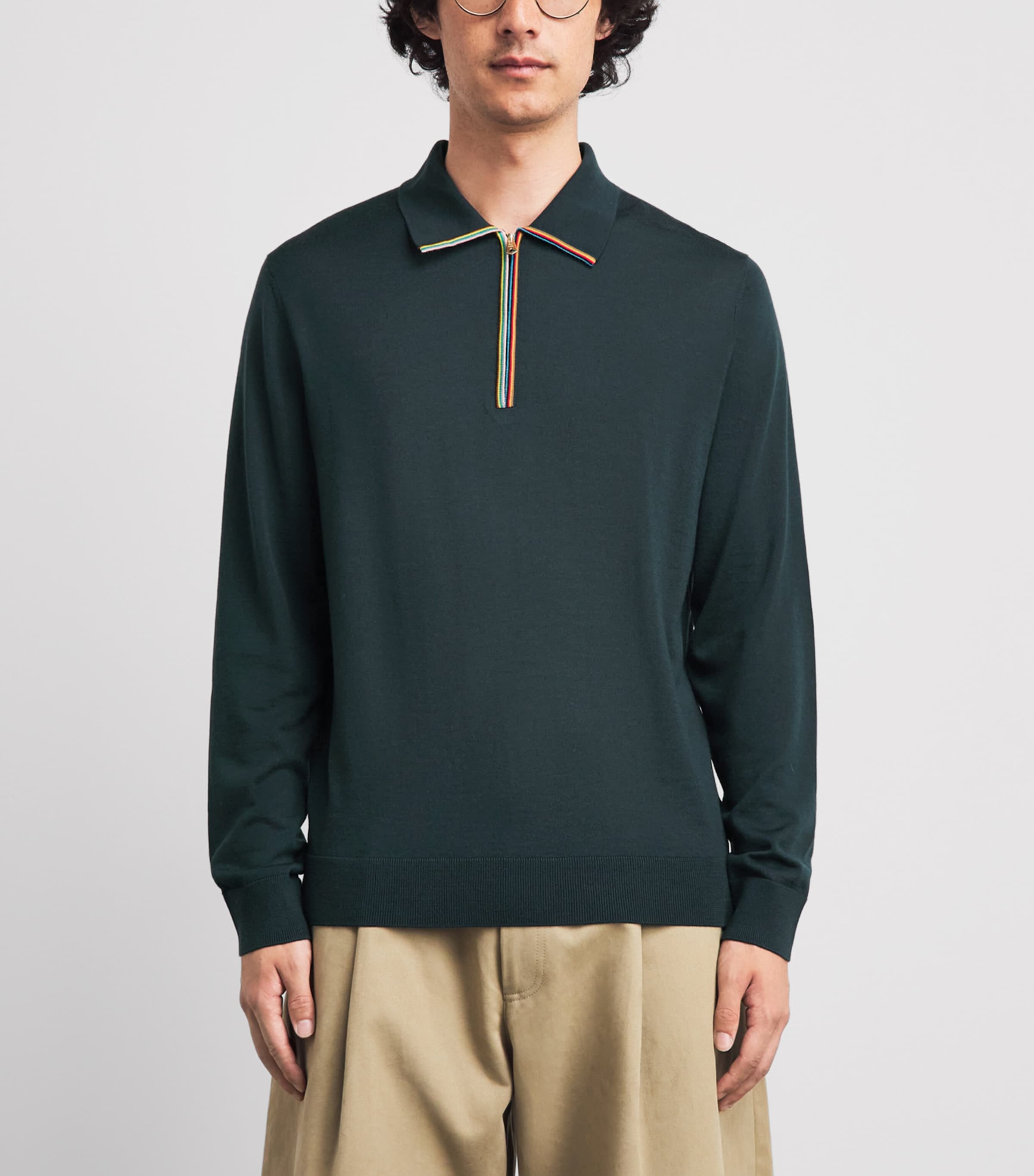 Paul Smith Mens Merino Wool Quarter-Zip Sweater Image 4