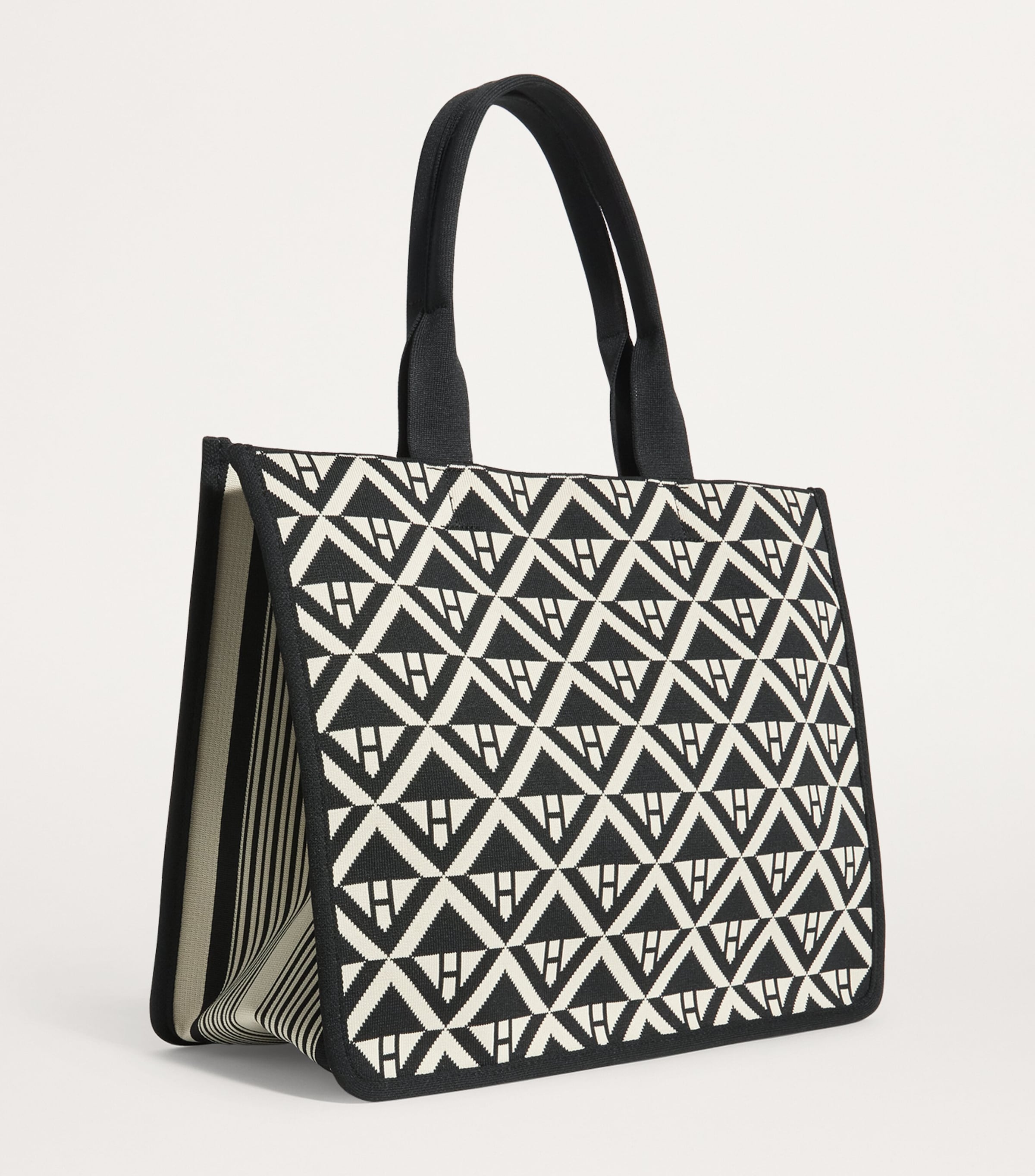 Medium Geometric Tote Bag BLACK Image 3
