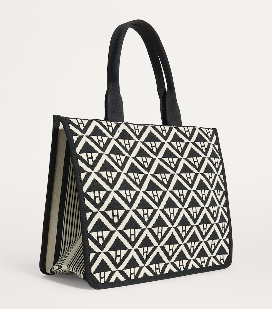 Medium Geometric Tote Bag BLACK Image 3