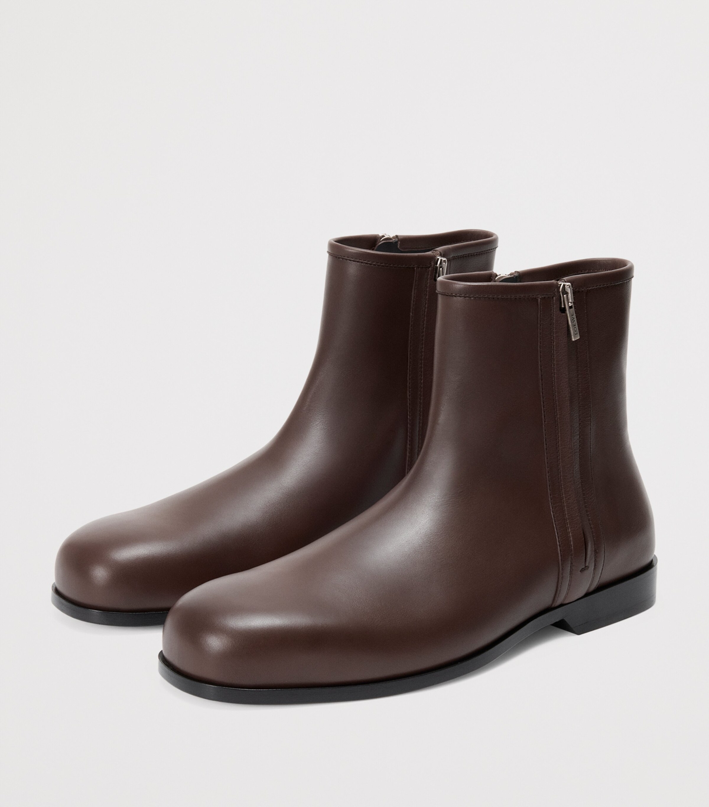 LOEWE Leather Bobine Ankle Boots Cacao Image 2