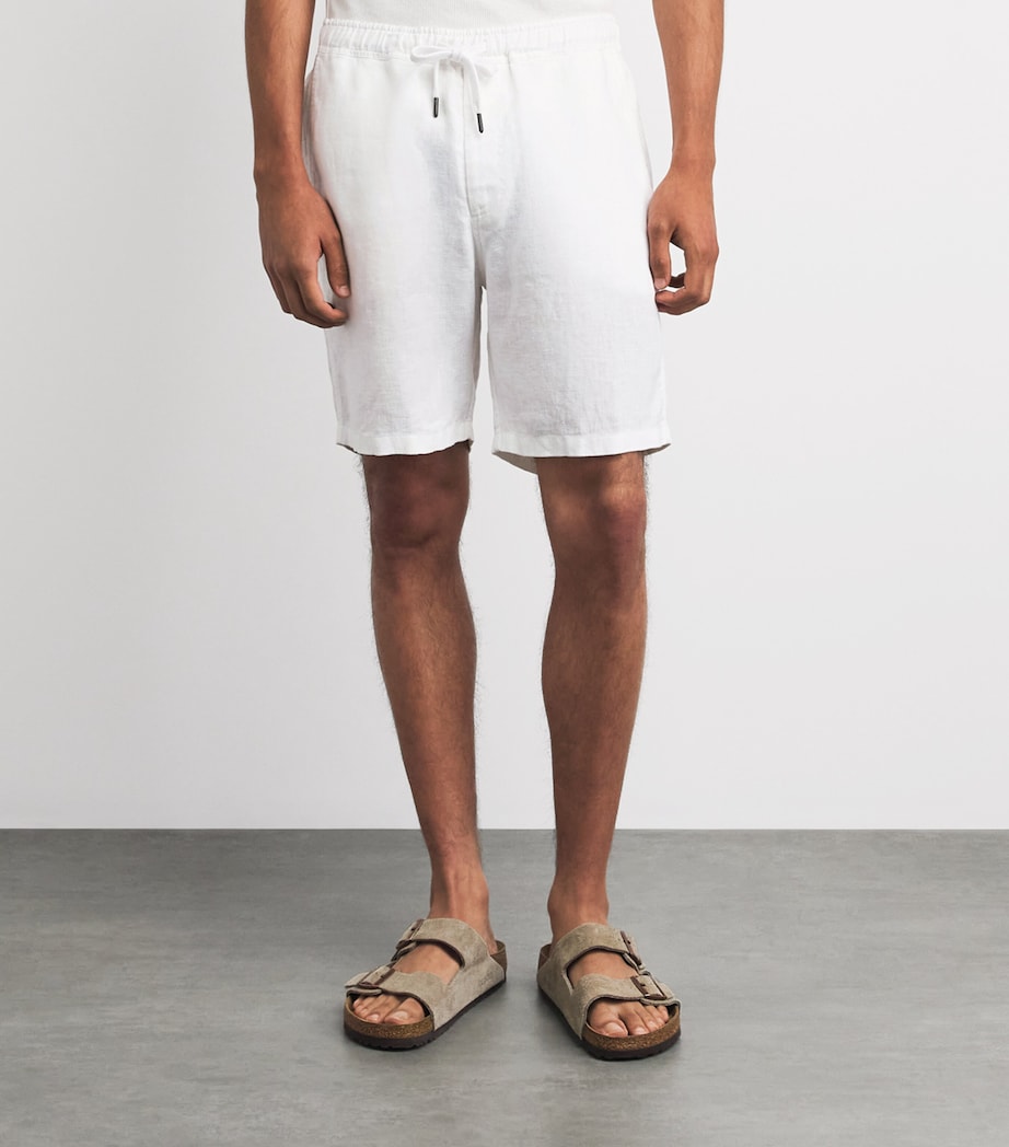 Derek Rose Mens Linen Vienna Shorts Whi Image 4