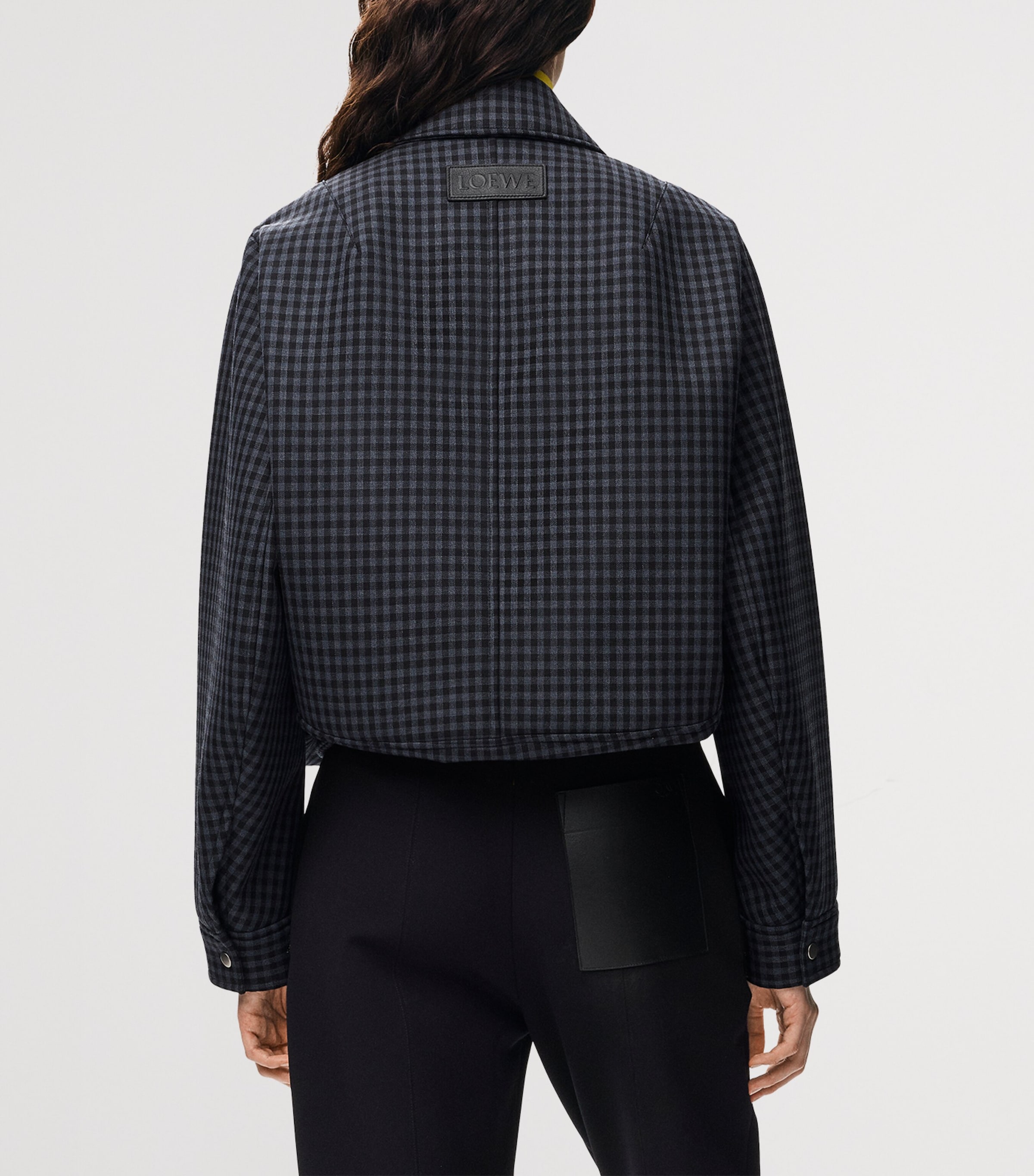 LOEWE Womens Wool-Blend Drawstring Jacket Blue/black Image 4