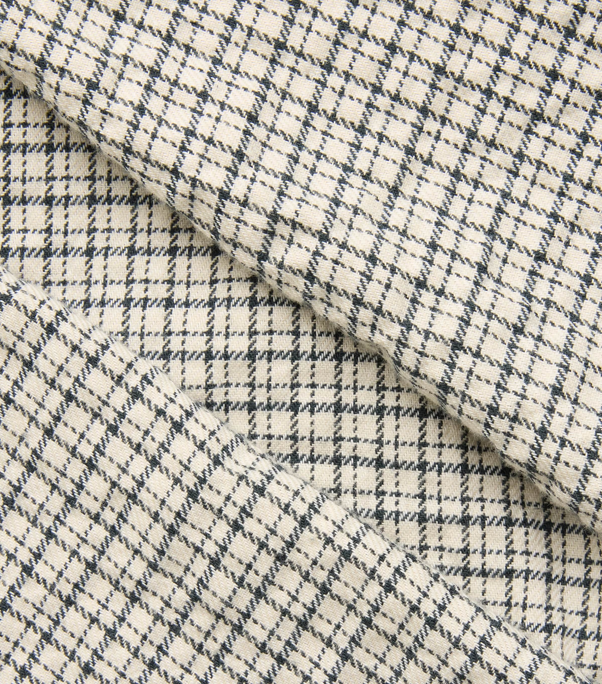 Studio Nicholson Mens Nostra Check Shirt Parchment / Black Image 6