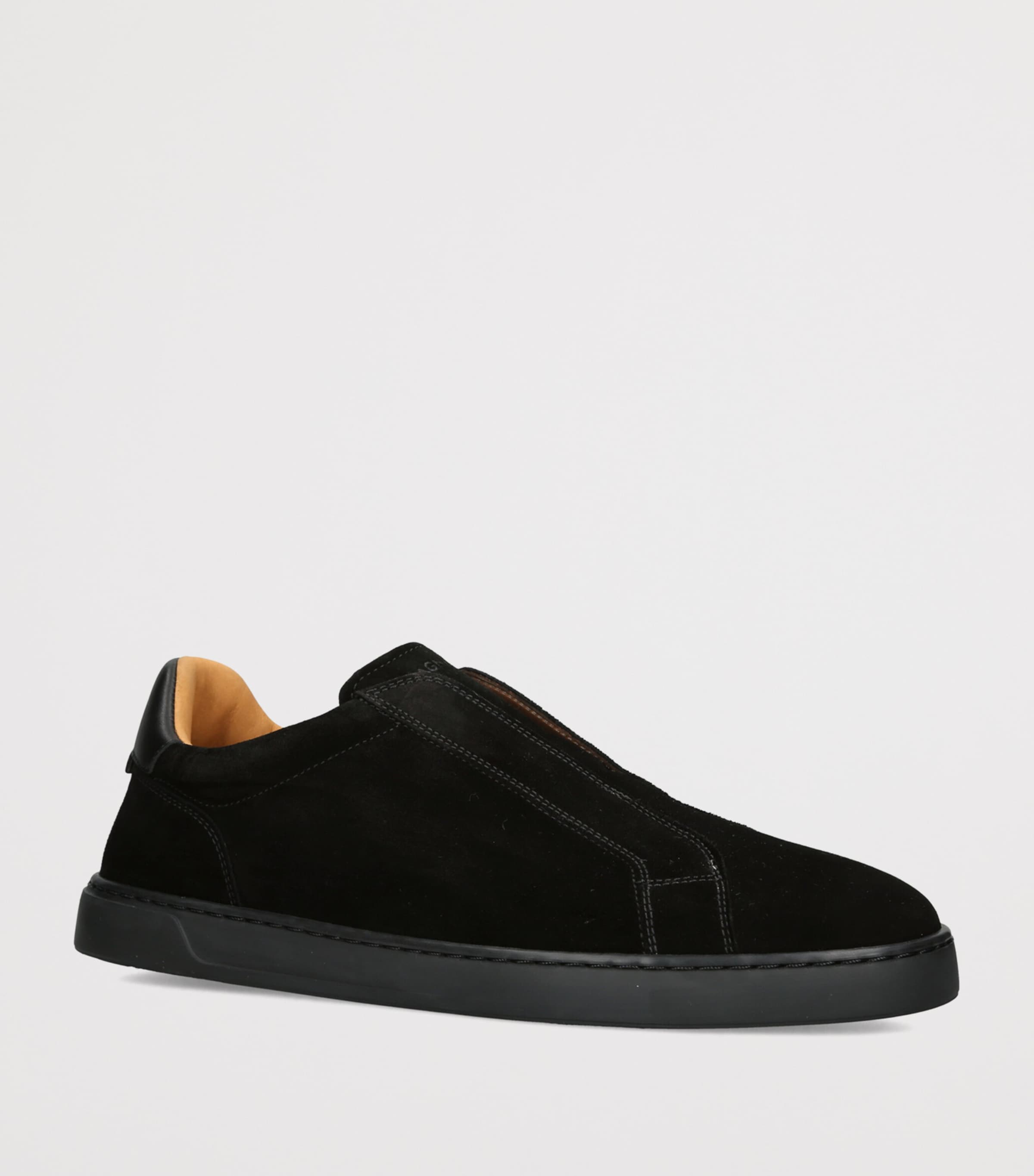 Magnanni Suede Laceless Sneakers Black Image 3