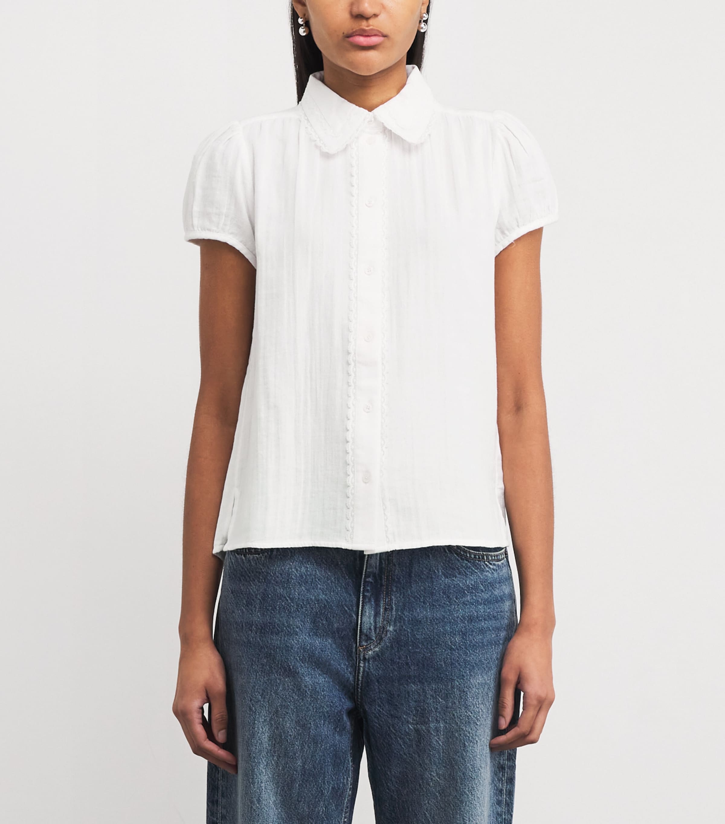 Cotton Scalloped Shirt SOFT WHITE Image 3