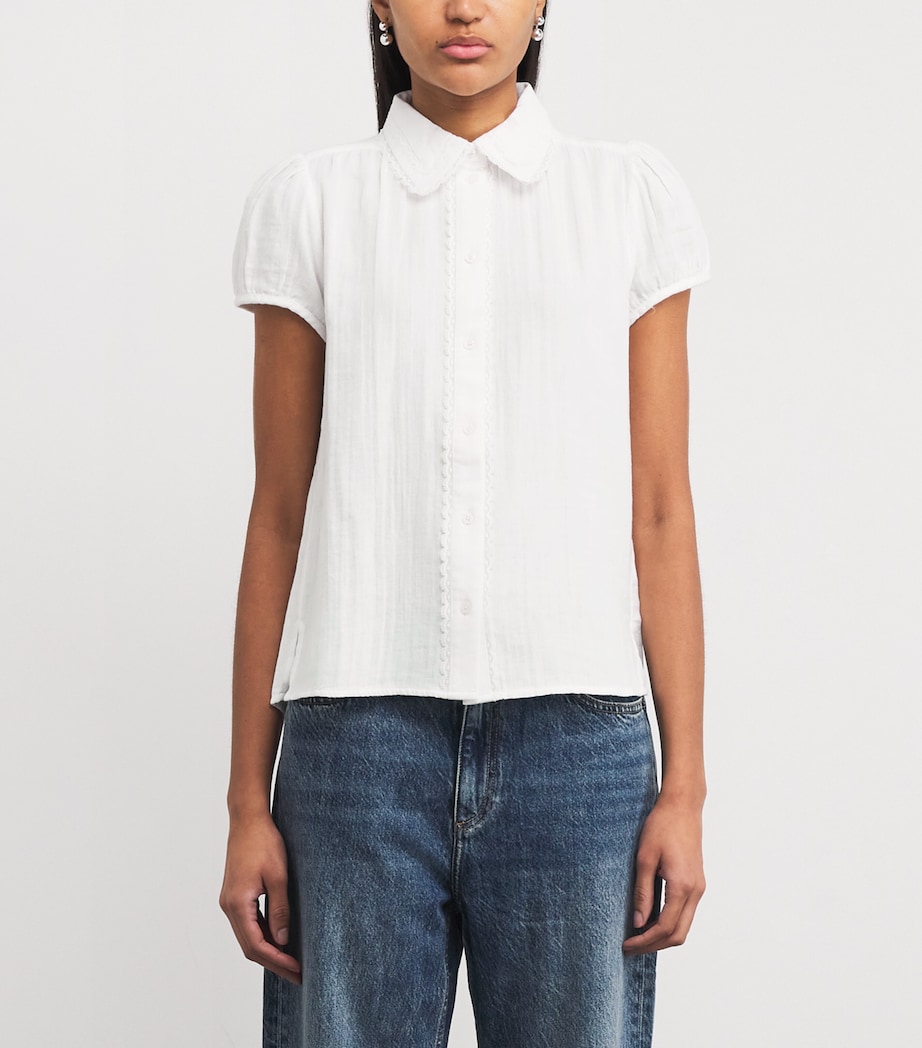 Cotton Scalloped Shirt SOFT WHITE Image 3