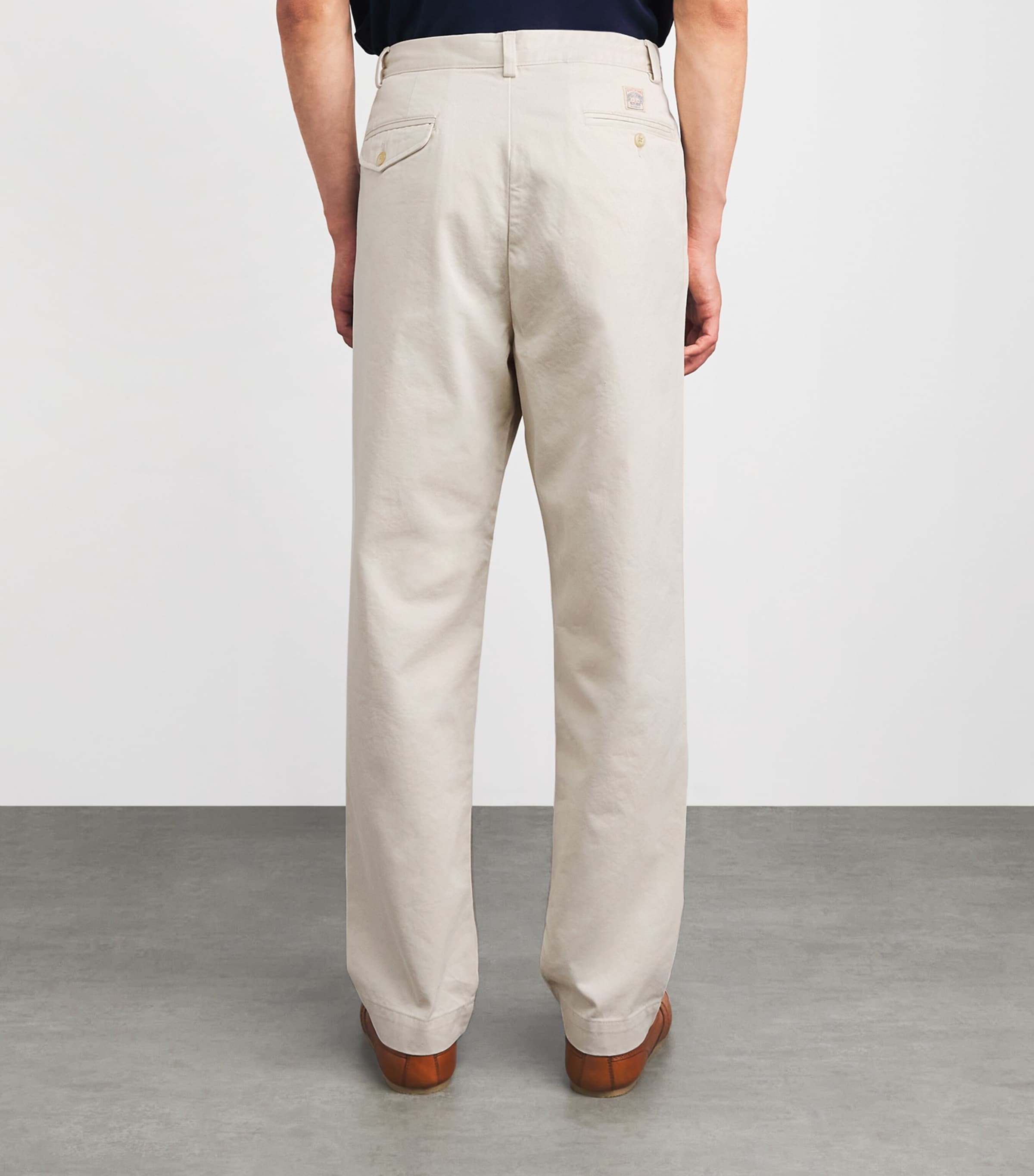 Polo Ralph Lauren Mens Cotton Pleated Whitman Chinos New Stone Image 5
