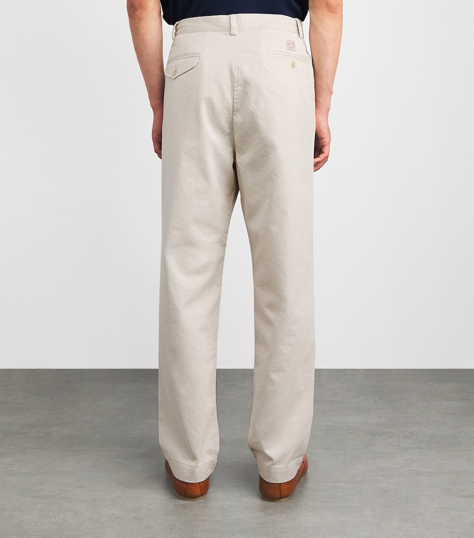 Polo Ralph Lauren Mens Cotton Pleated Whitman Chinos New Stone Image 5