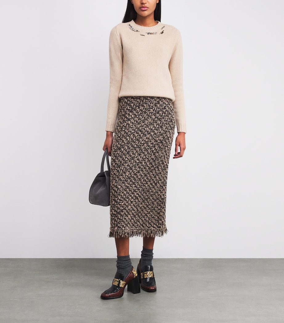 Tweed Sequin Maxi Skirt VR2 FANGO/NERO Image 2