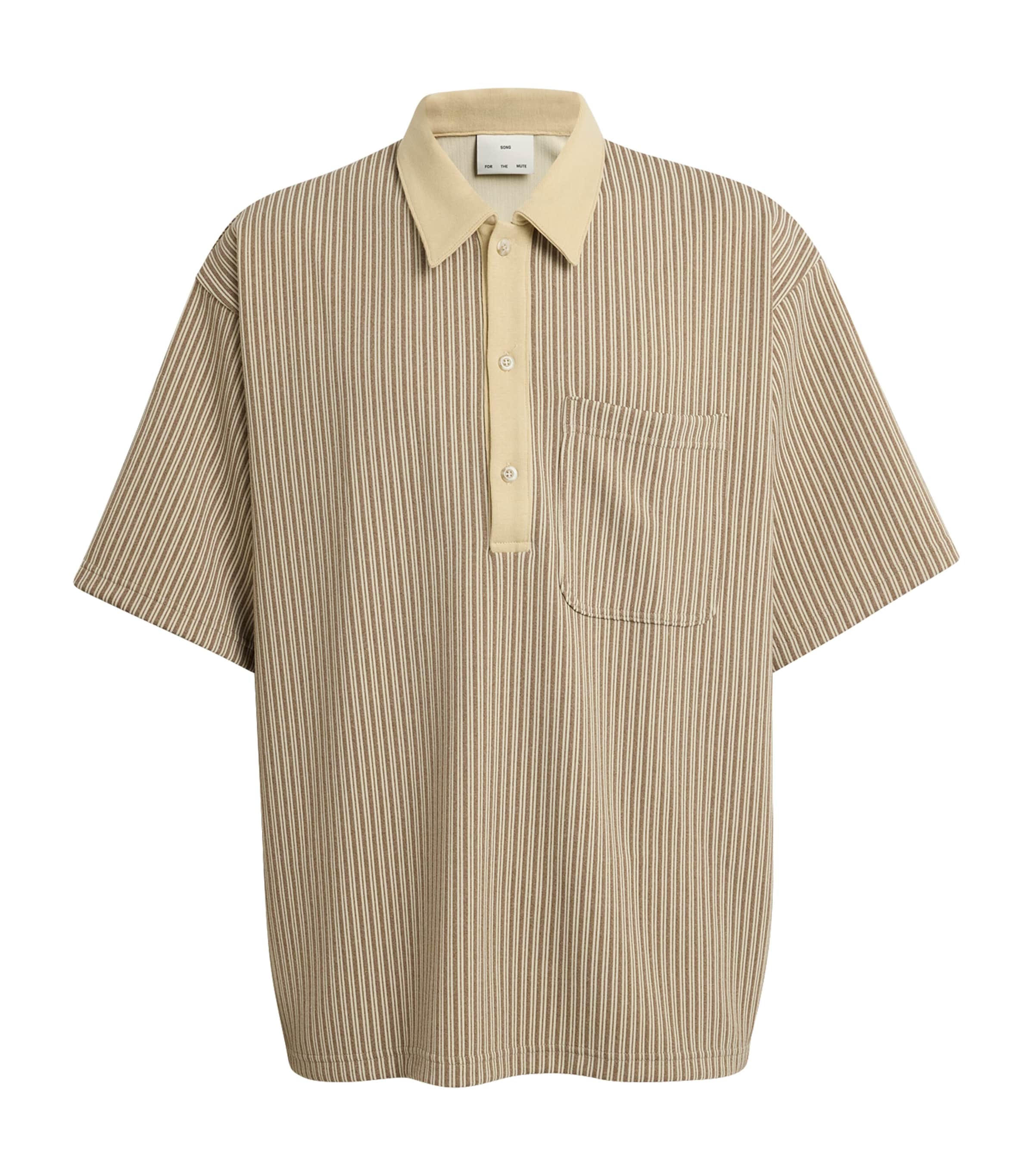 SONG FOR THE MUTE STRIPE GYM POLO SHIRT