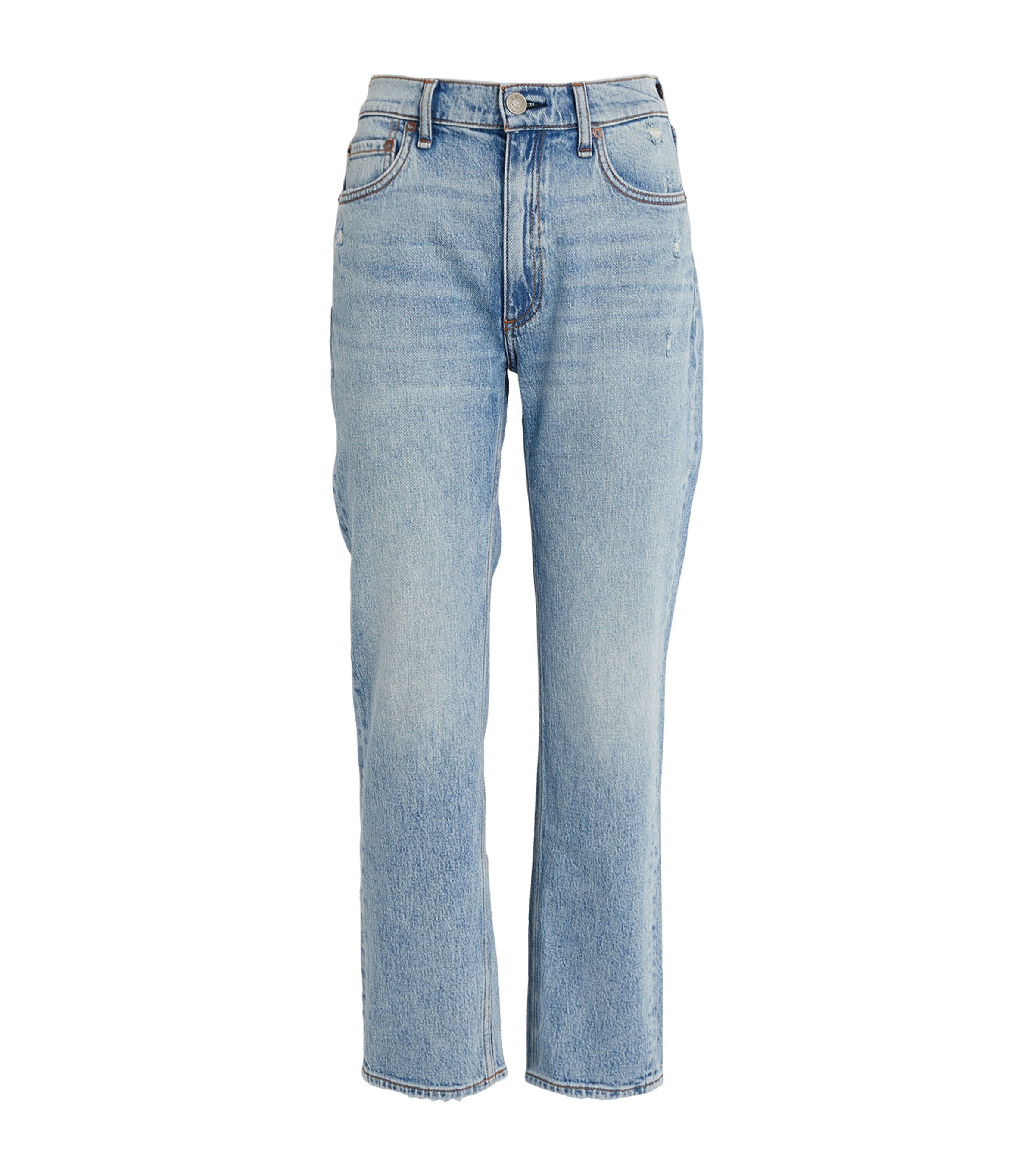 Shop Rag & Bone Harlow Mid-rise Straight Jeans In Blue