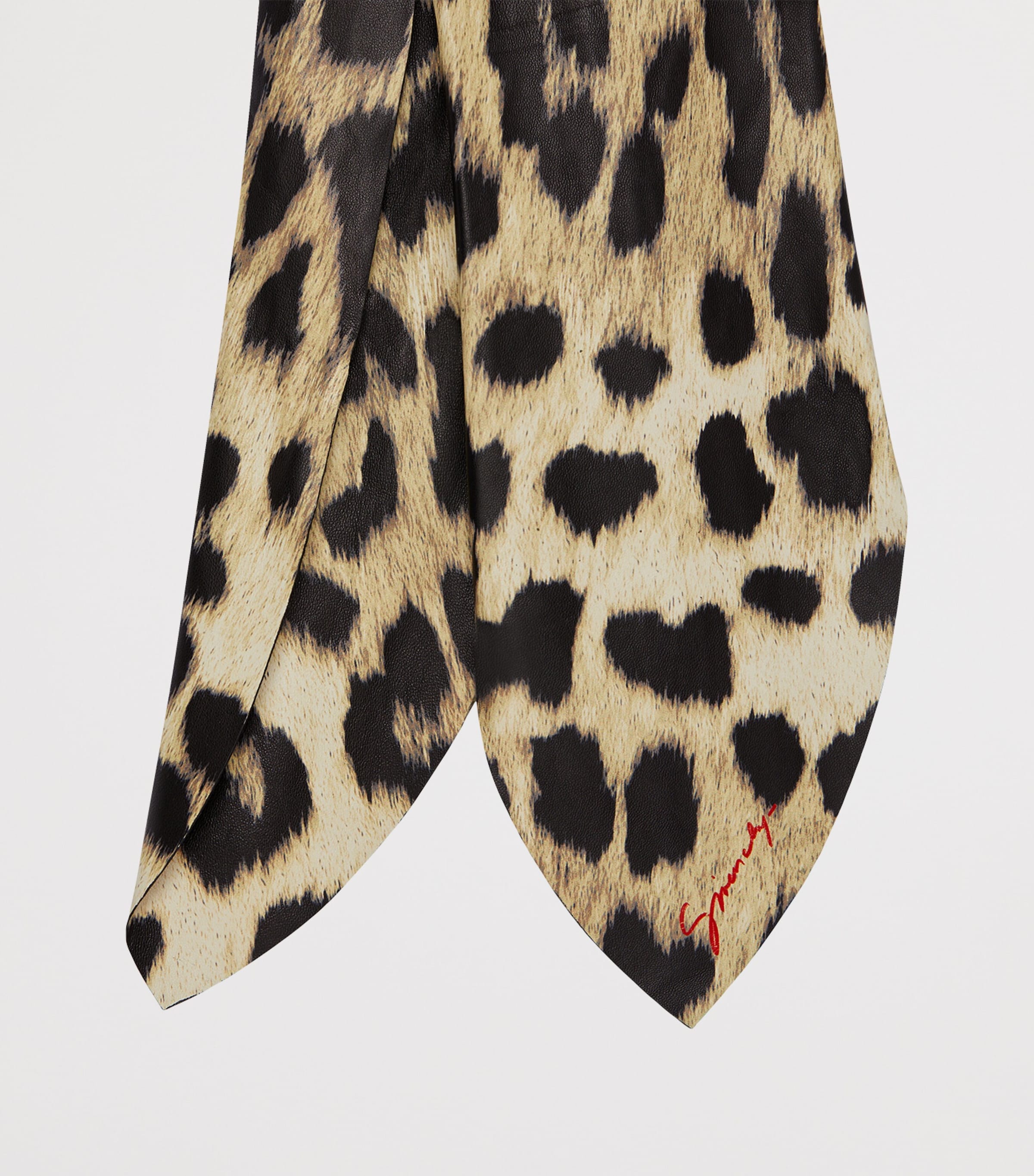 Givenchy Leather Leopard Print Logo Scarf Image 3