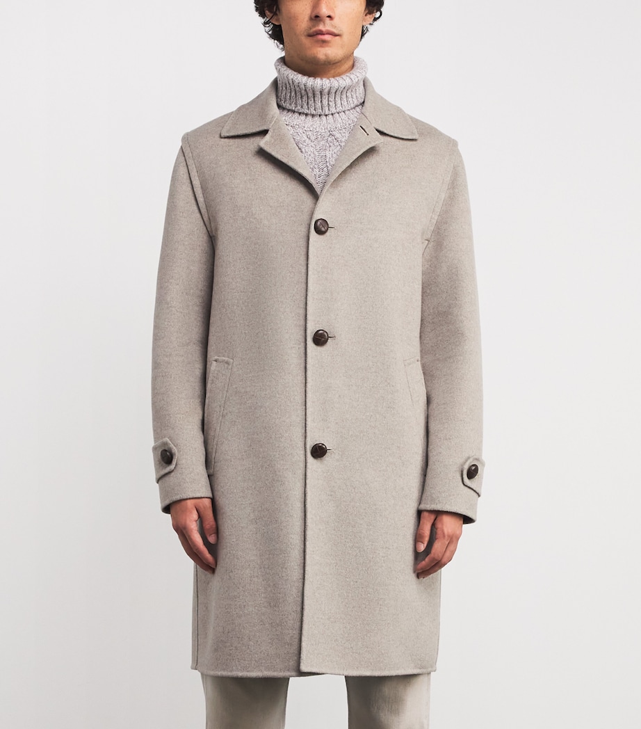 Cashmere Tailored Overcoat MILITARY GREEN Image 3
