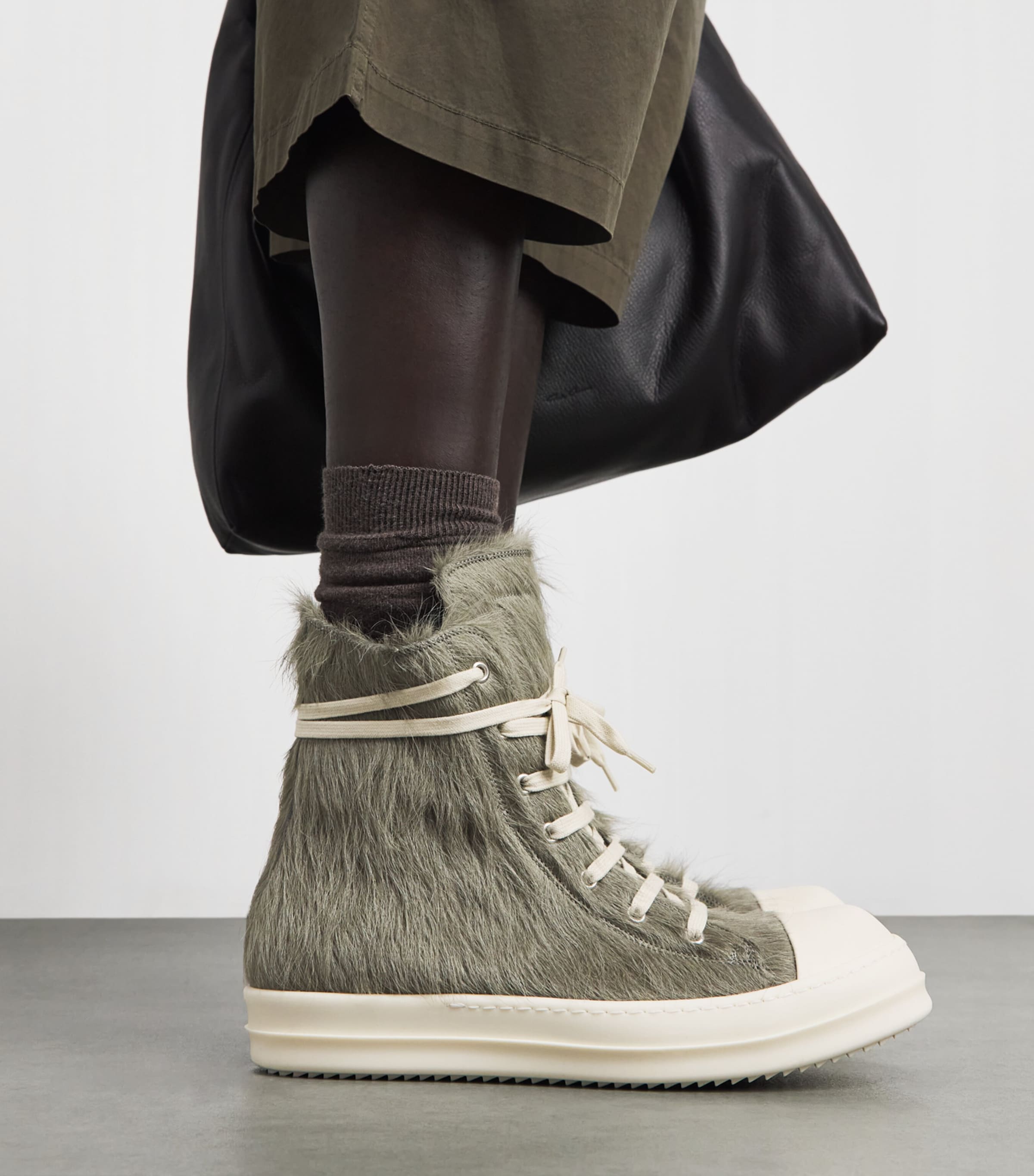 Rick Owens Ramones High-Top Sneakers Drkpearl/milk Image 2