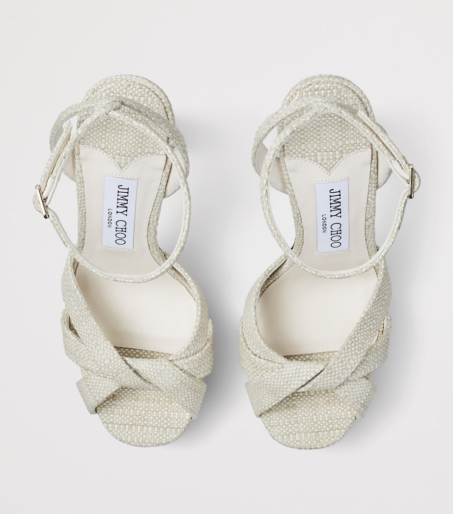 Jimmy Choo Kove 120 Woven Platform Sandals Natural Image 4