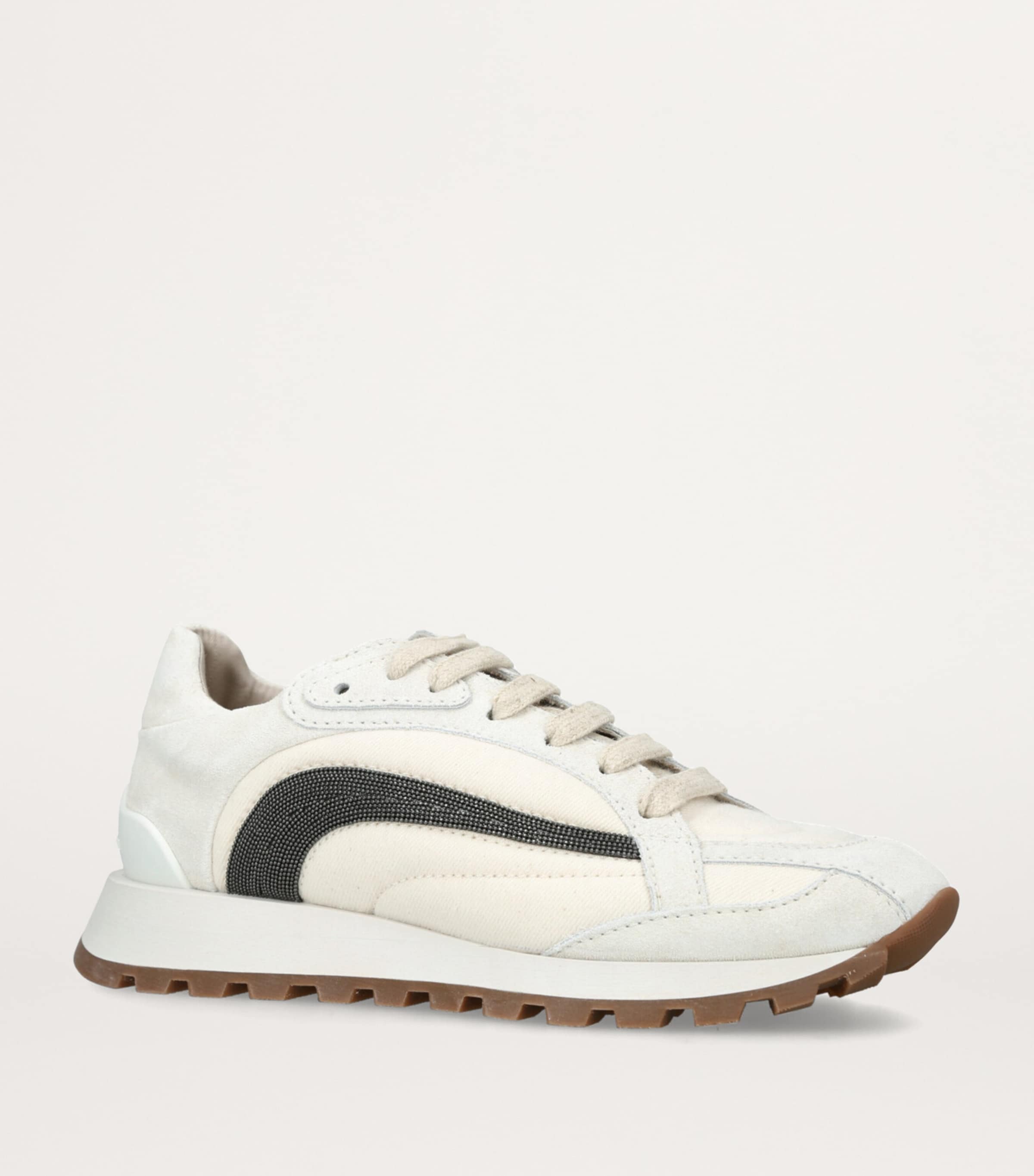 Brunello Cucinelli Leather Tech Sneakers White Image 3