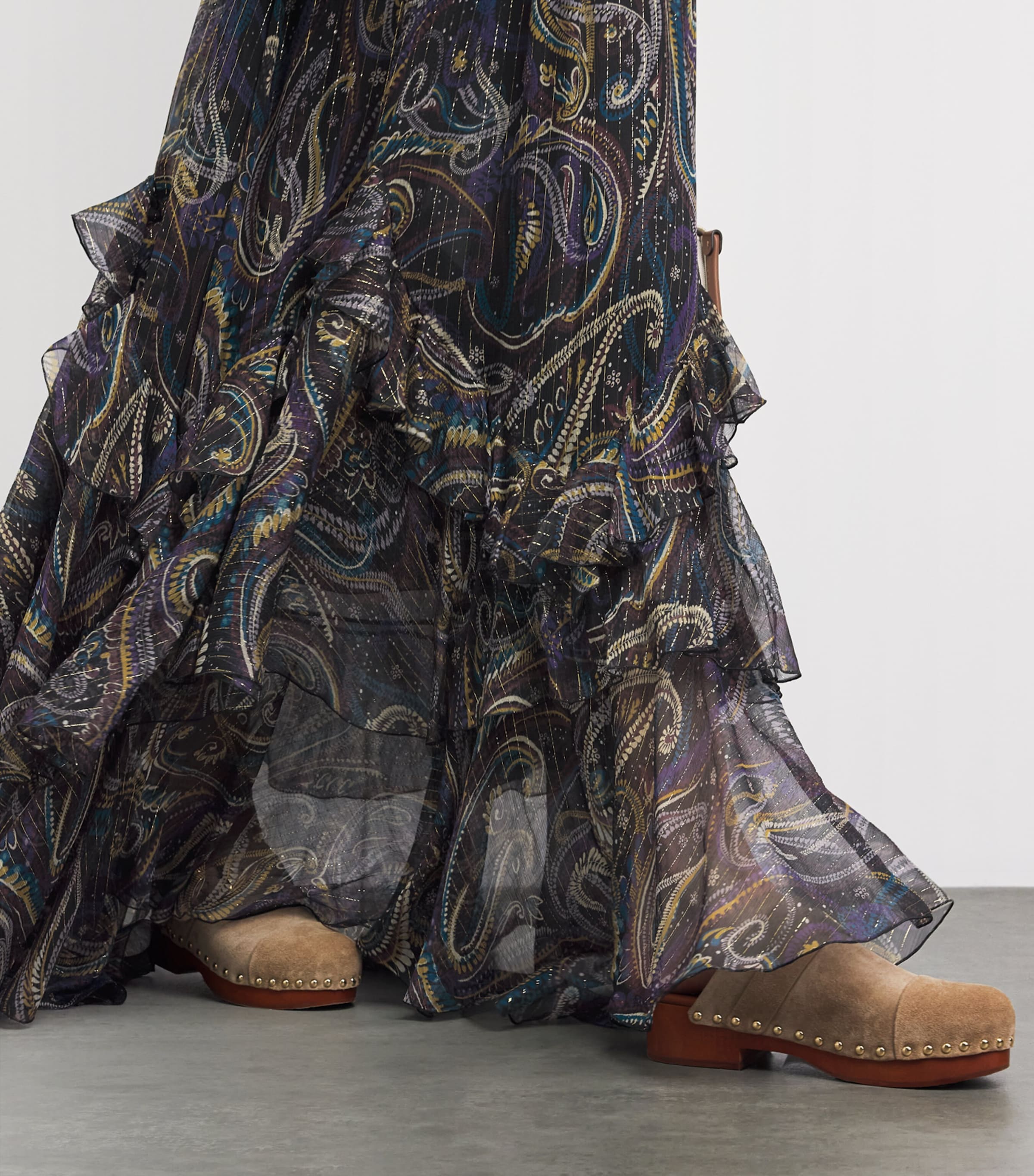 Etro Womens Silk-Blend Paisley Maxi Skirt Image 3