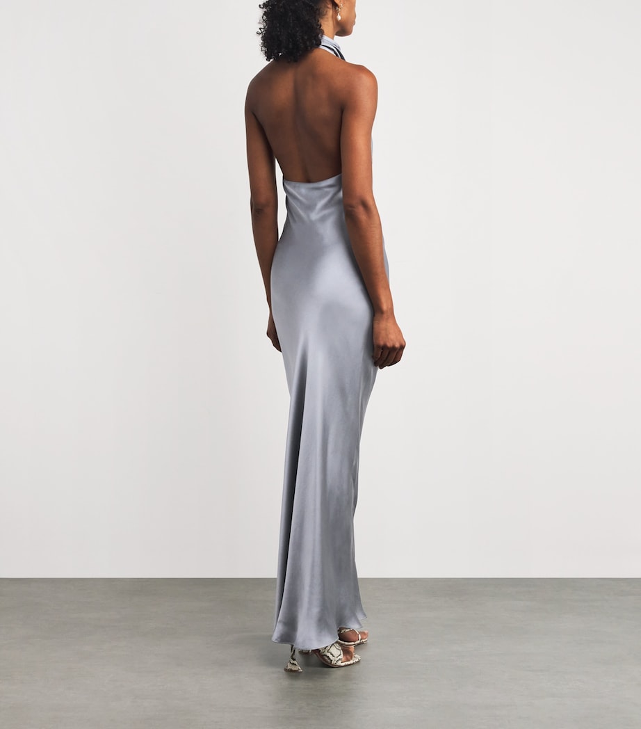 Silk Eliana Maxi Dress LIGHT BLUE Image 3