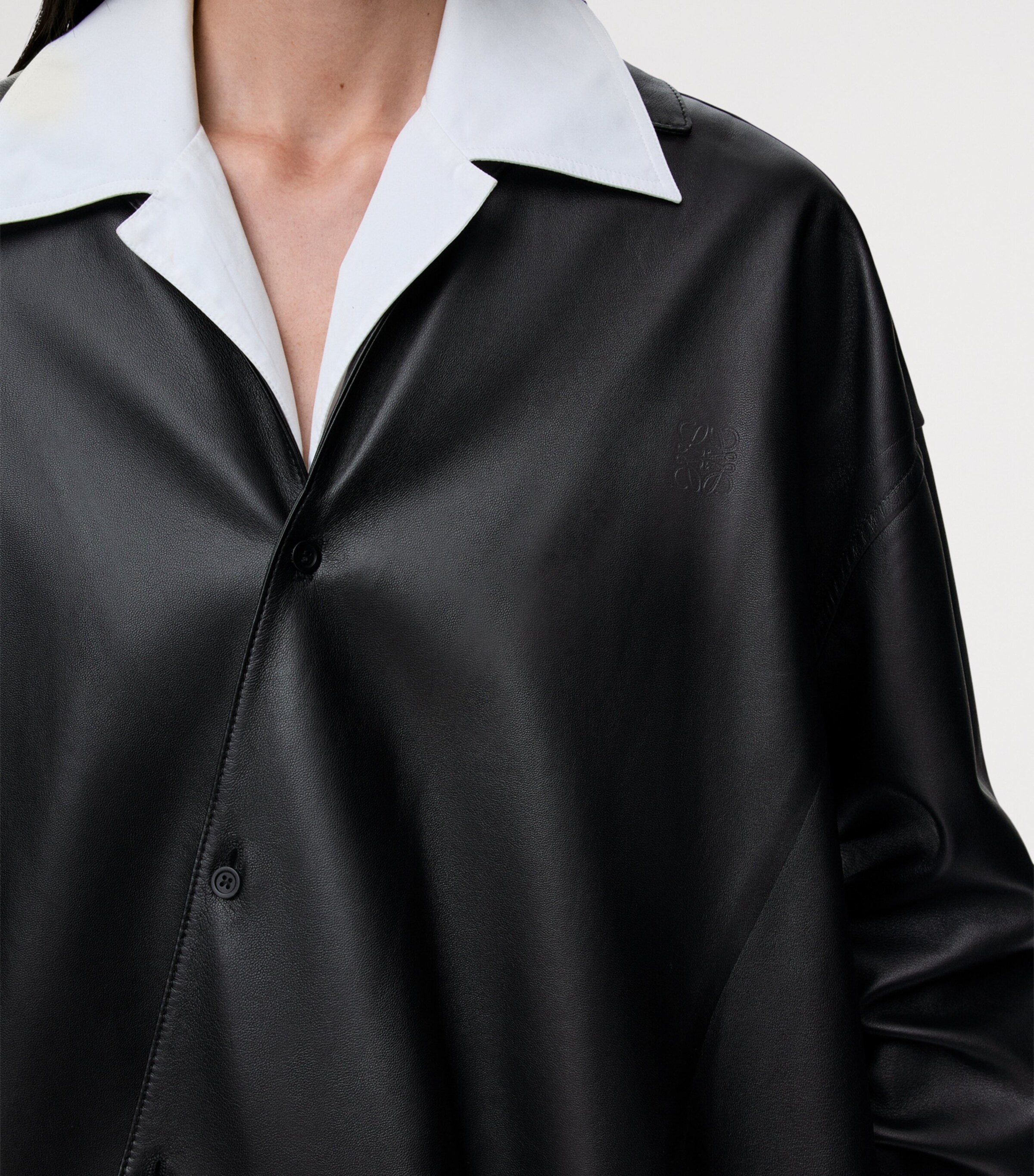 Nappa Lambskin Draped Shirt BLACK Image 5