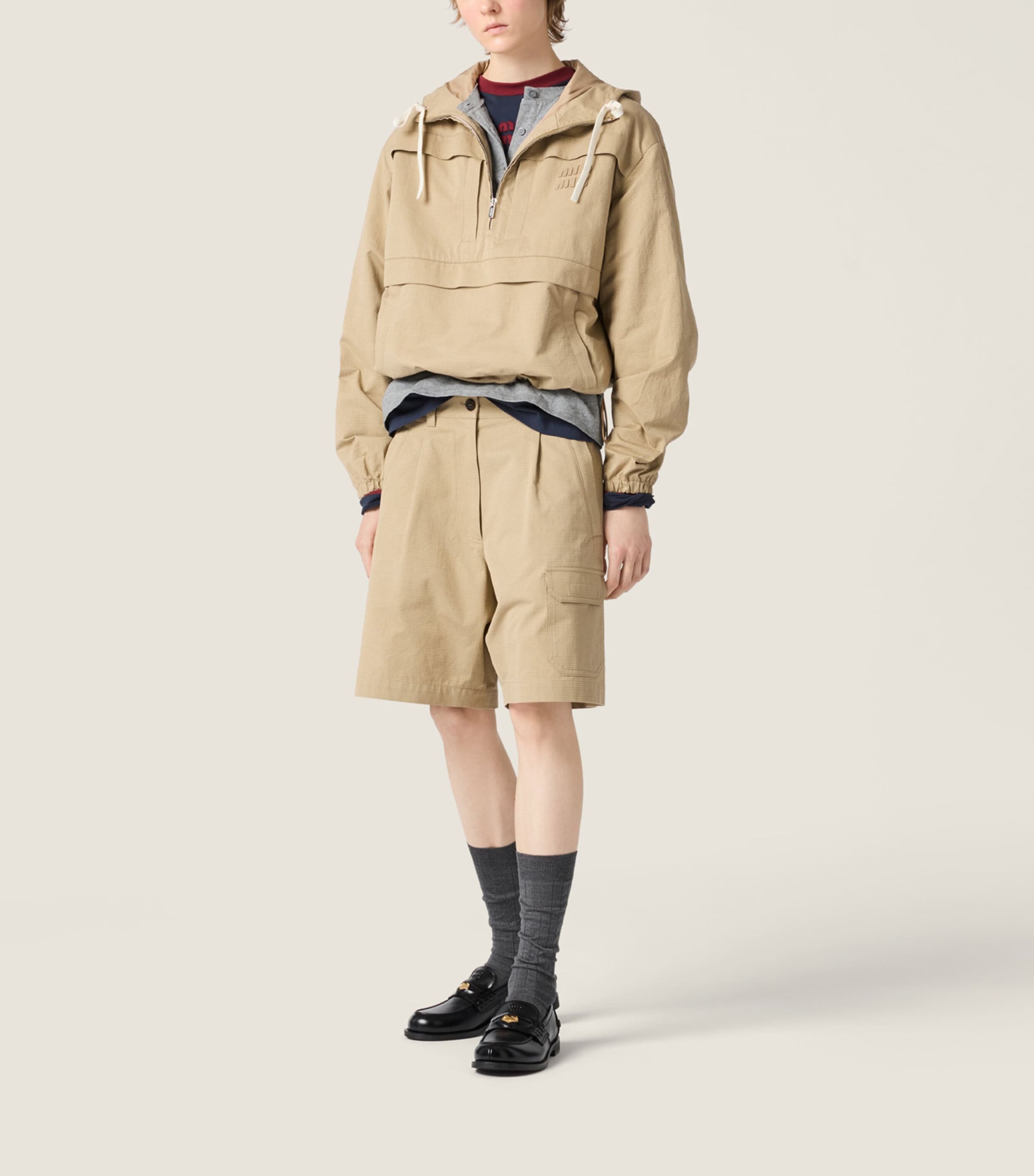 Miu Miu Womens Ripstop Jacket Neutral Image 2