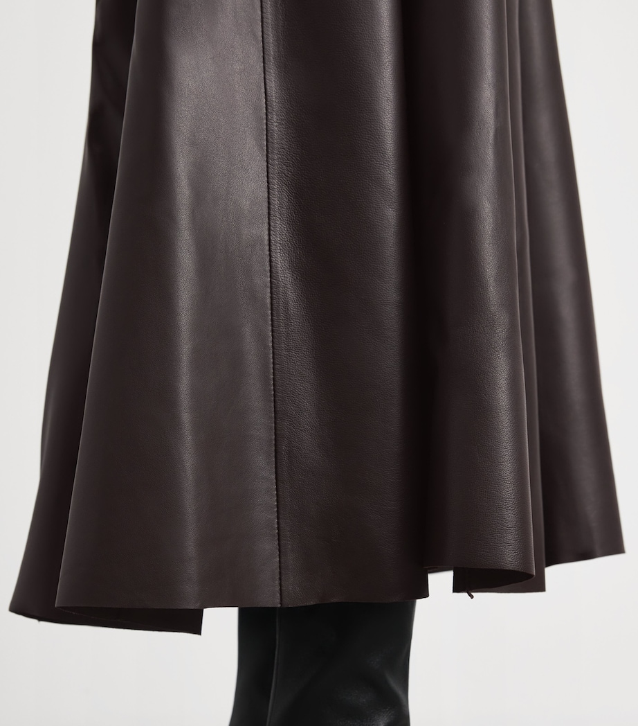 Arma Womens Lambskin Eleni Maxi Skirt Coffee Bean Image 3