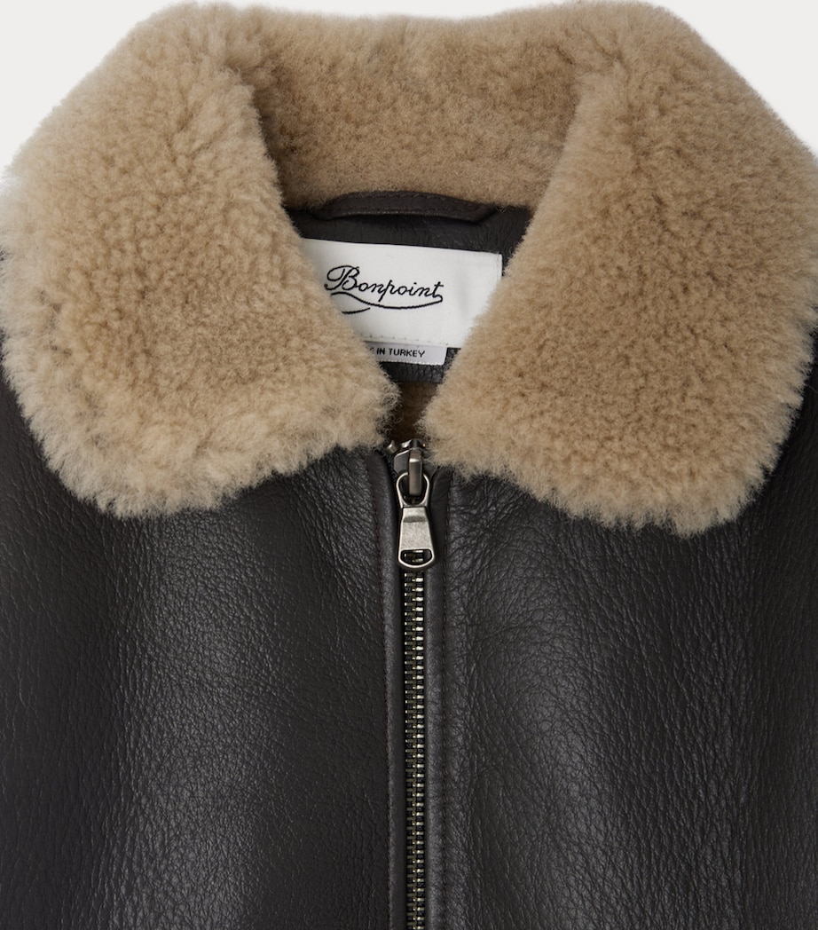 Leather Aviator Jacket (4-8 Years) FAUX NOIR Image 3