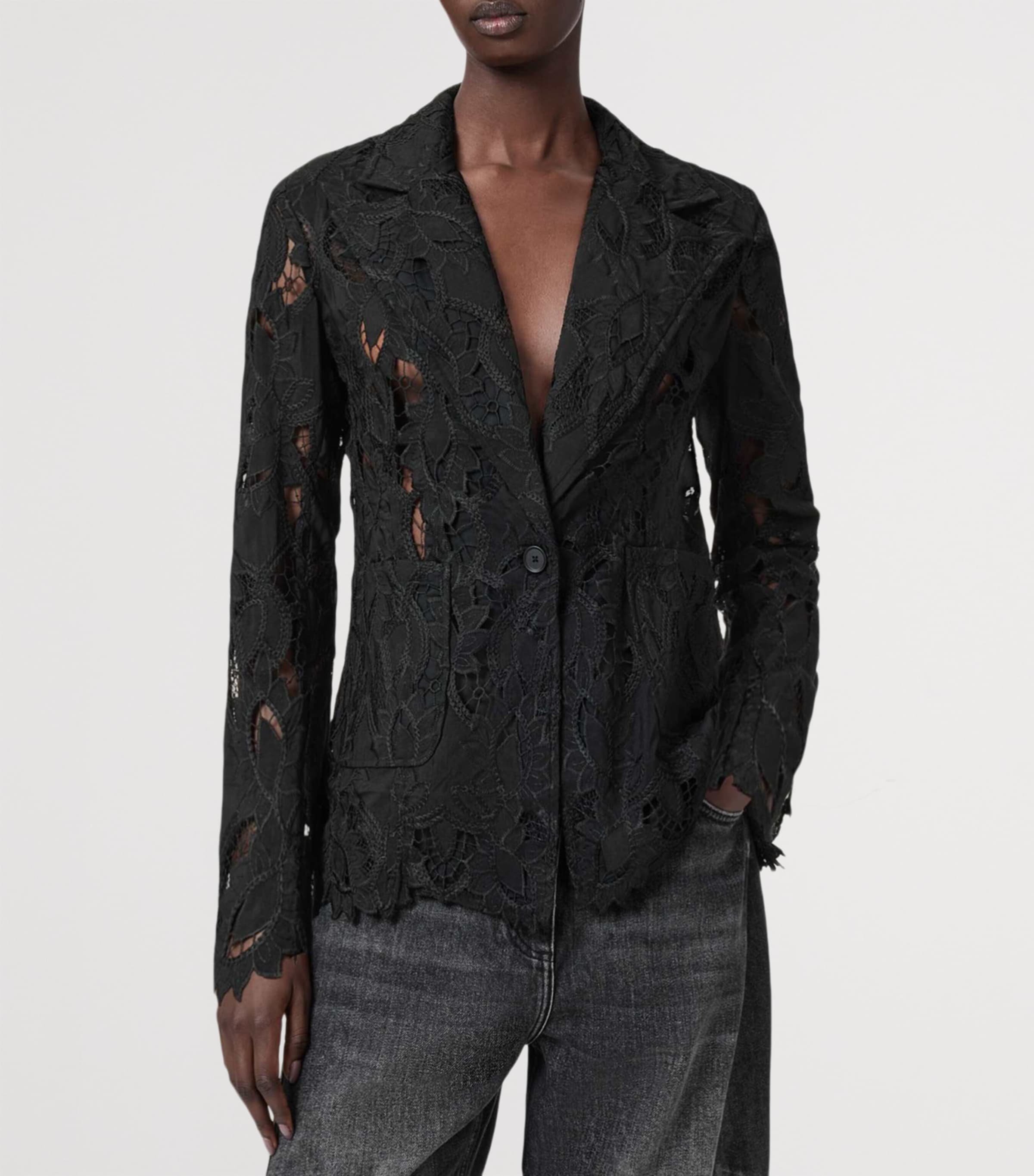 Charli Embroidered Blazer BLACK Image 4
