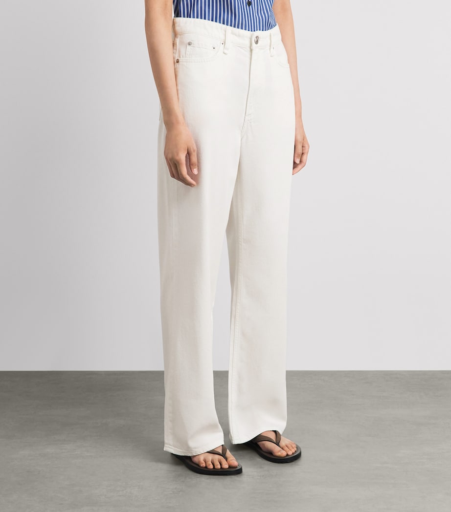 Rag & Bone Womens Featherweight Logan Mid-Rise Wide-Leg Jeans Opticwht Image 4