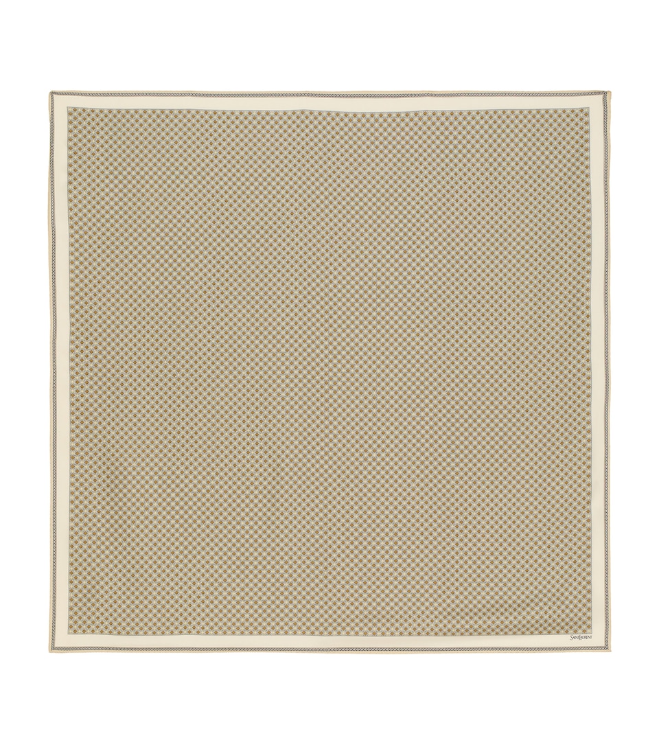 Silk Geometric Print Scarf