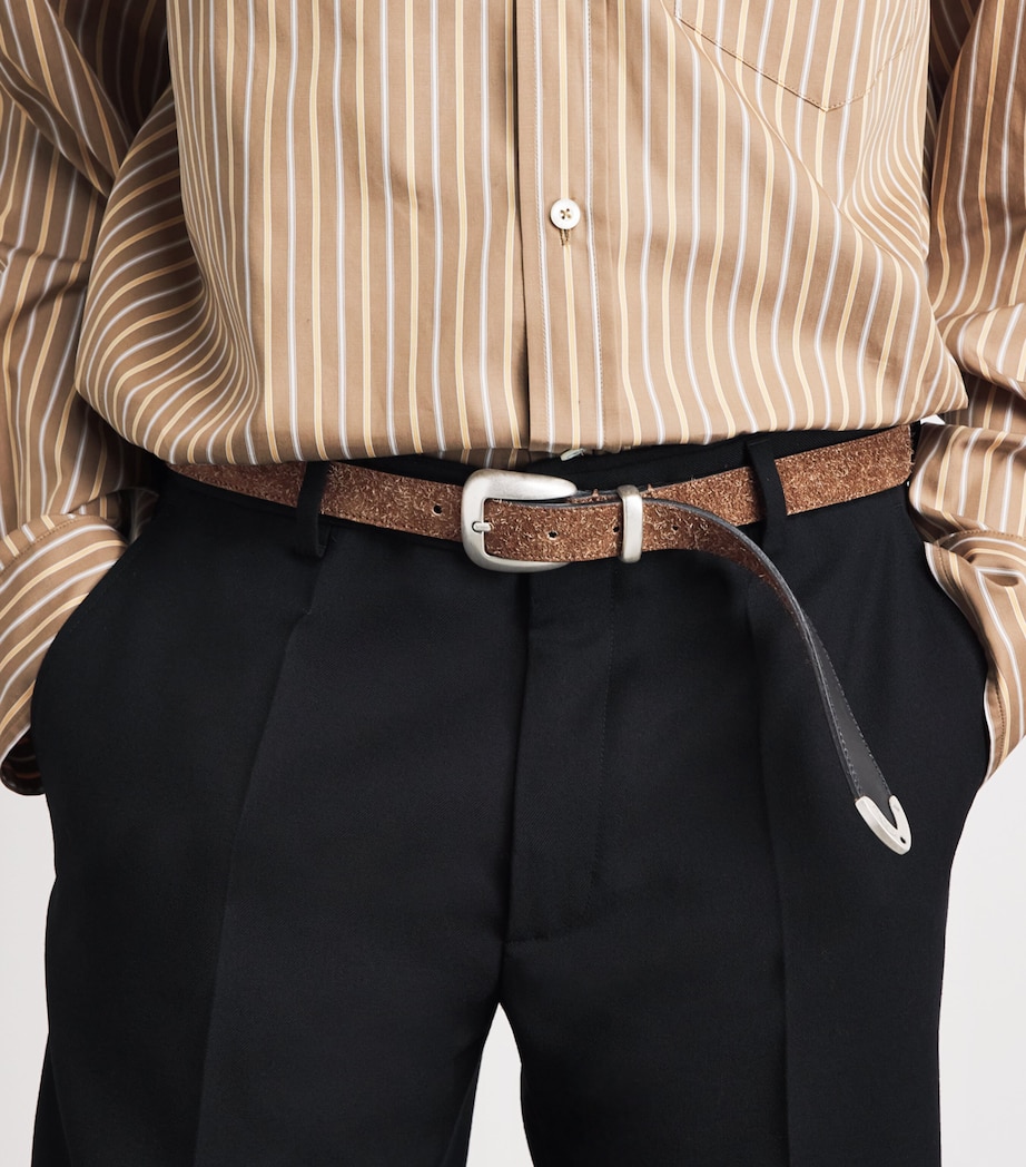 Molebo Suede Western Belt Brown Suede Image 2