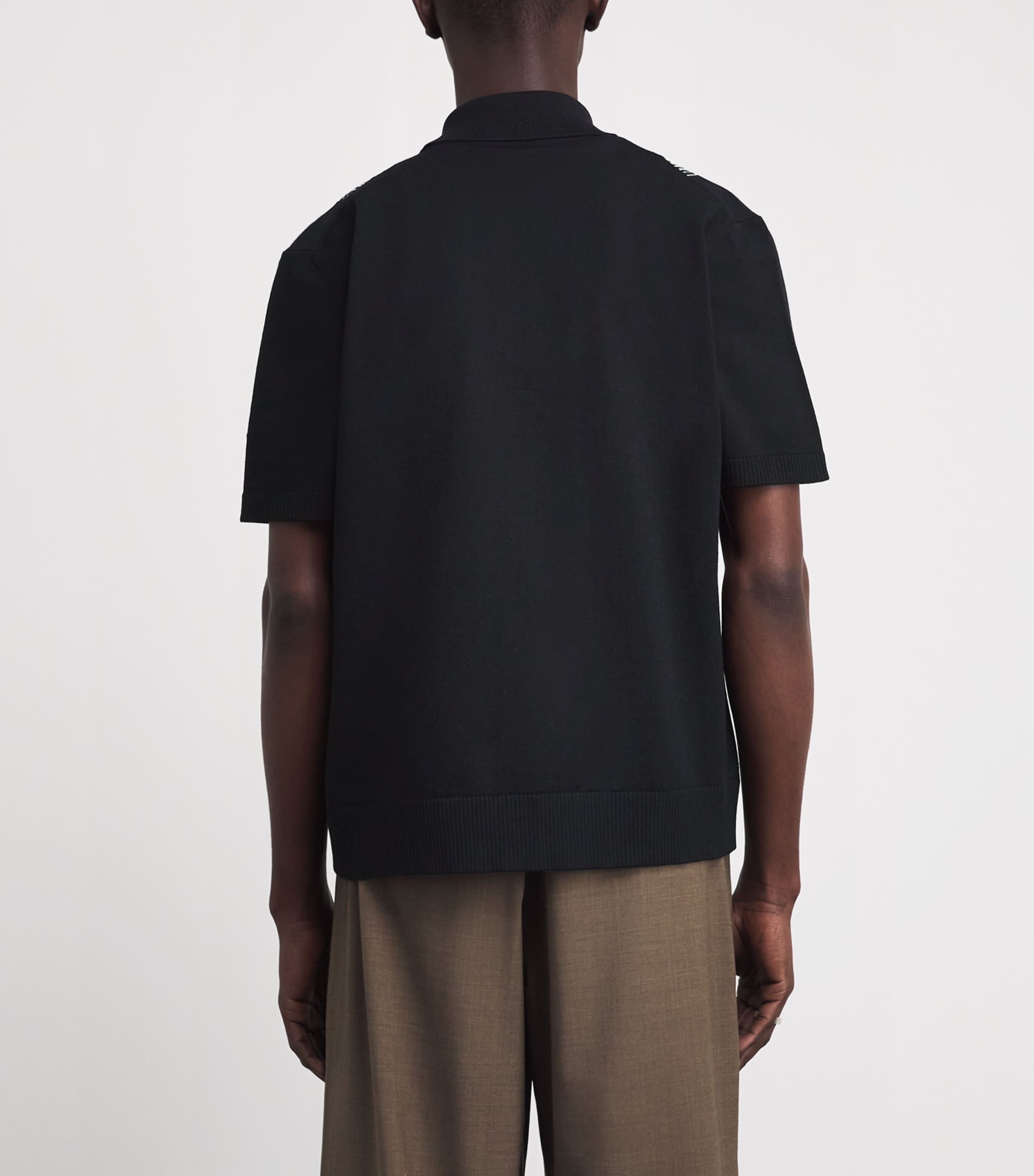 Wool-Blend Stud Stripe Shirt BLACK Image 4