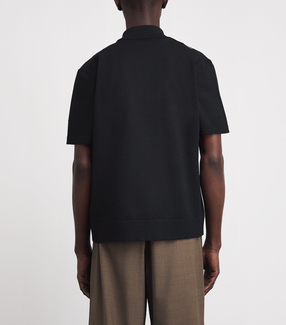 Wool-Blend Stud Stripe Shirt BLACK Image 4