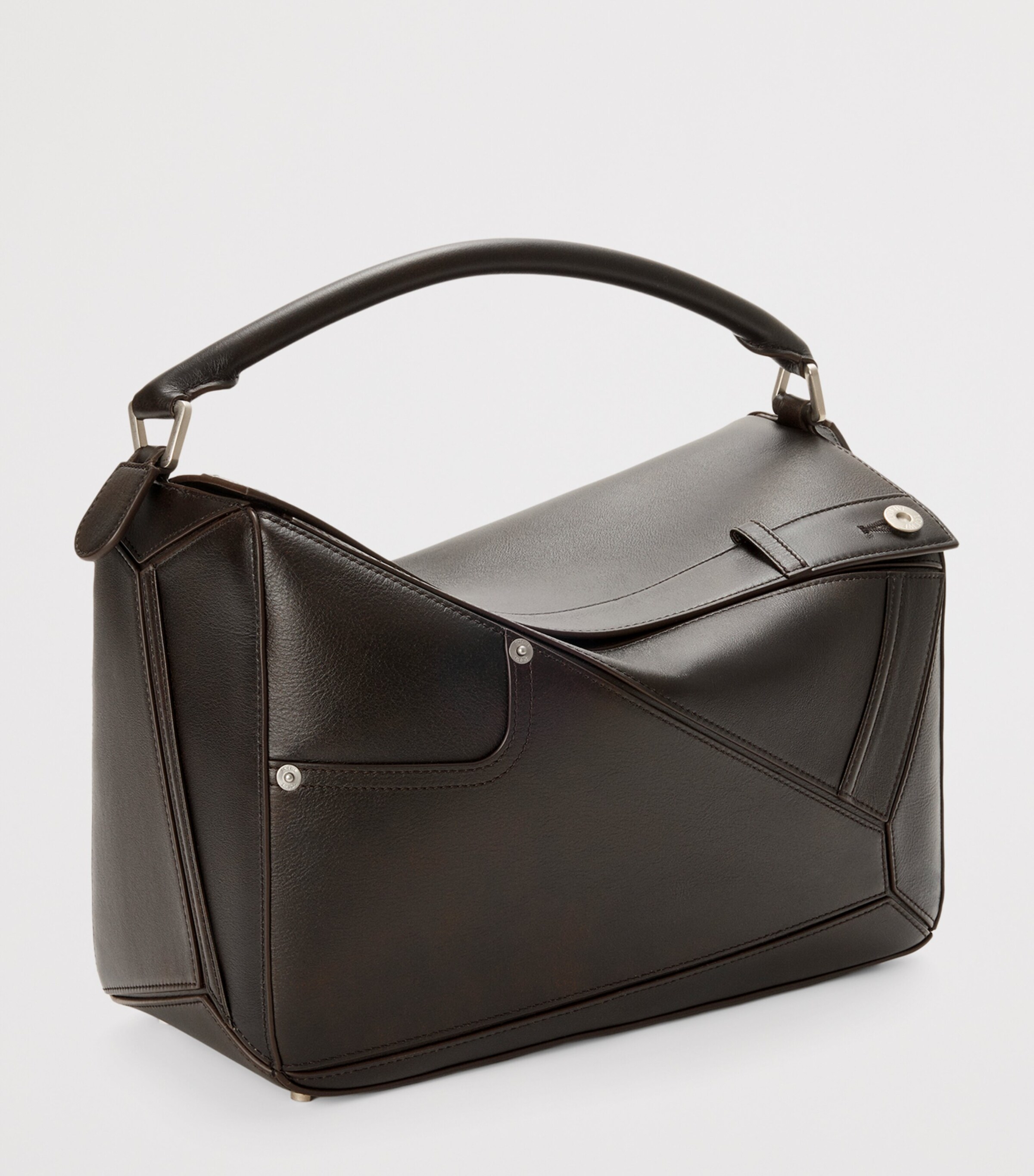LOEWE Medium Calfskin Puzzle Panta Top-Handle Bag Vintage Brown Image 2