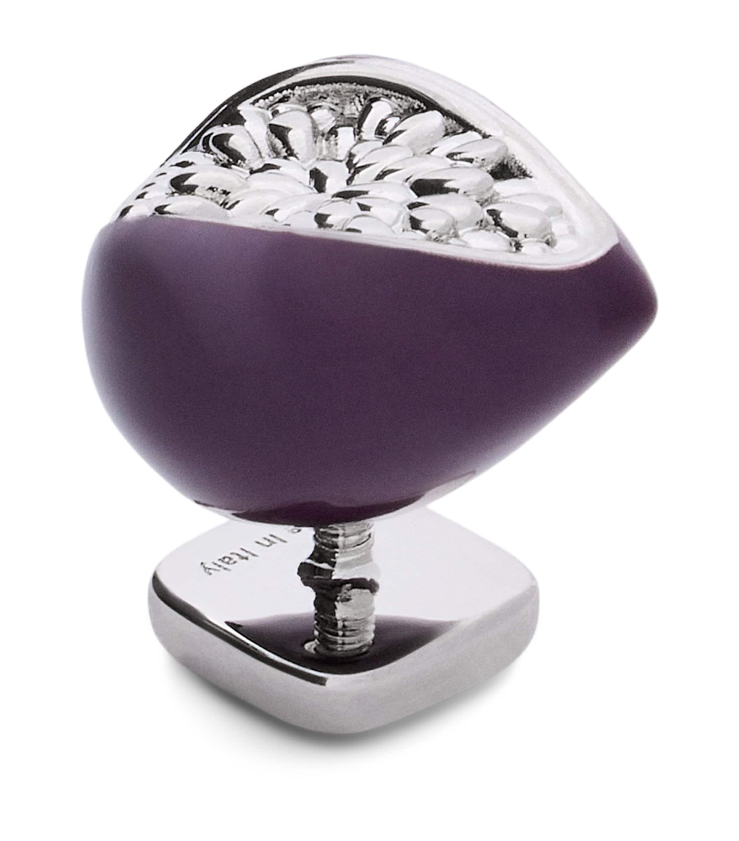 LOEWE Metal Fig Pin Charm Purple Image 1