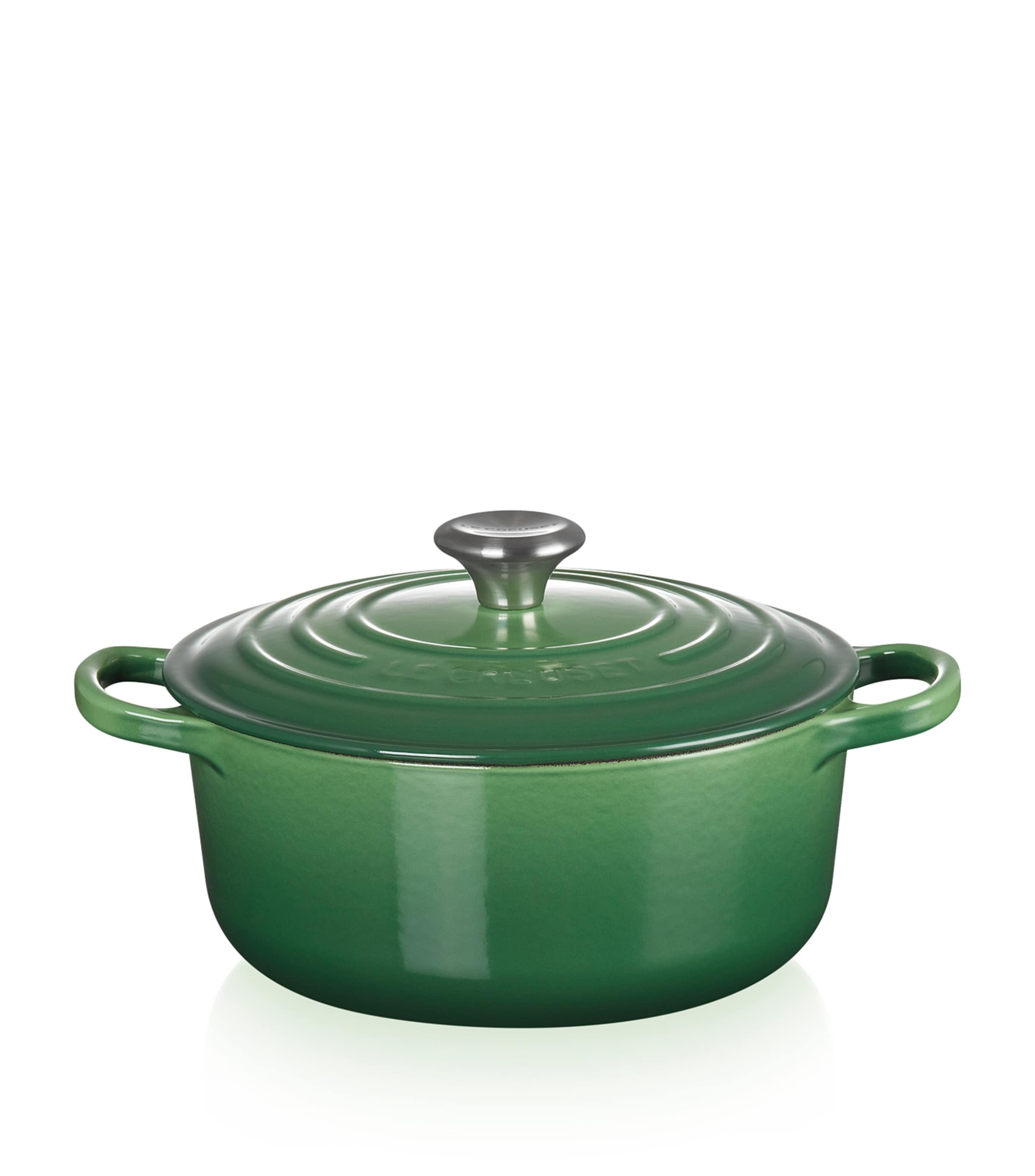 Le Creuset Cast Iron Round Casserole Dish (20cm) Bamboo Green Image 2