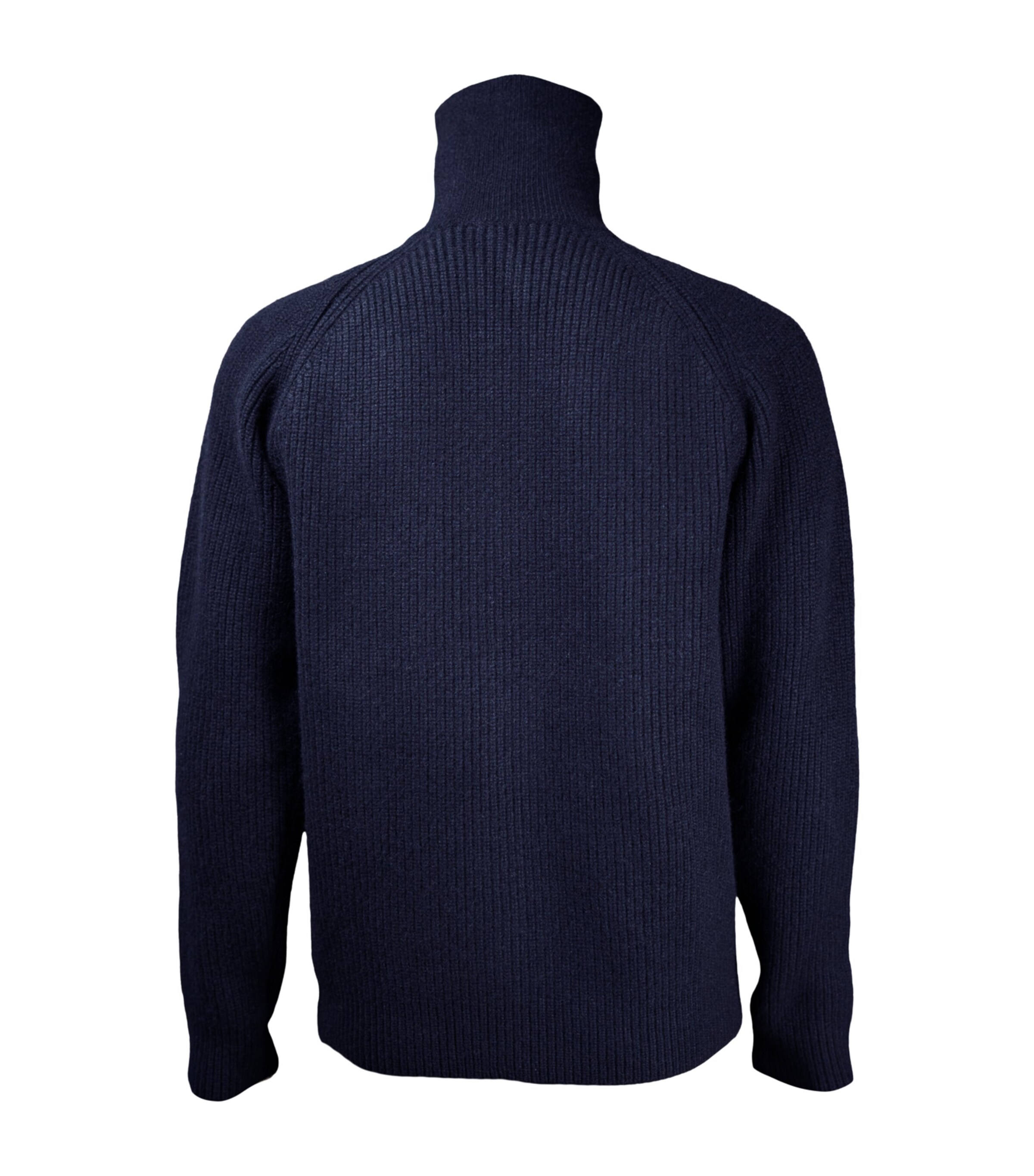 Alan Scott Mens Cashmere Rib-Knit Cardigan Midnight Image 4