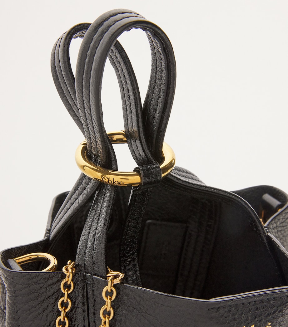 Small Calfskin Spin Tote Bag BLACK Image 4