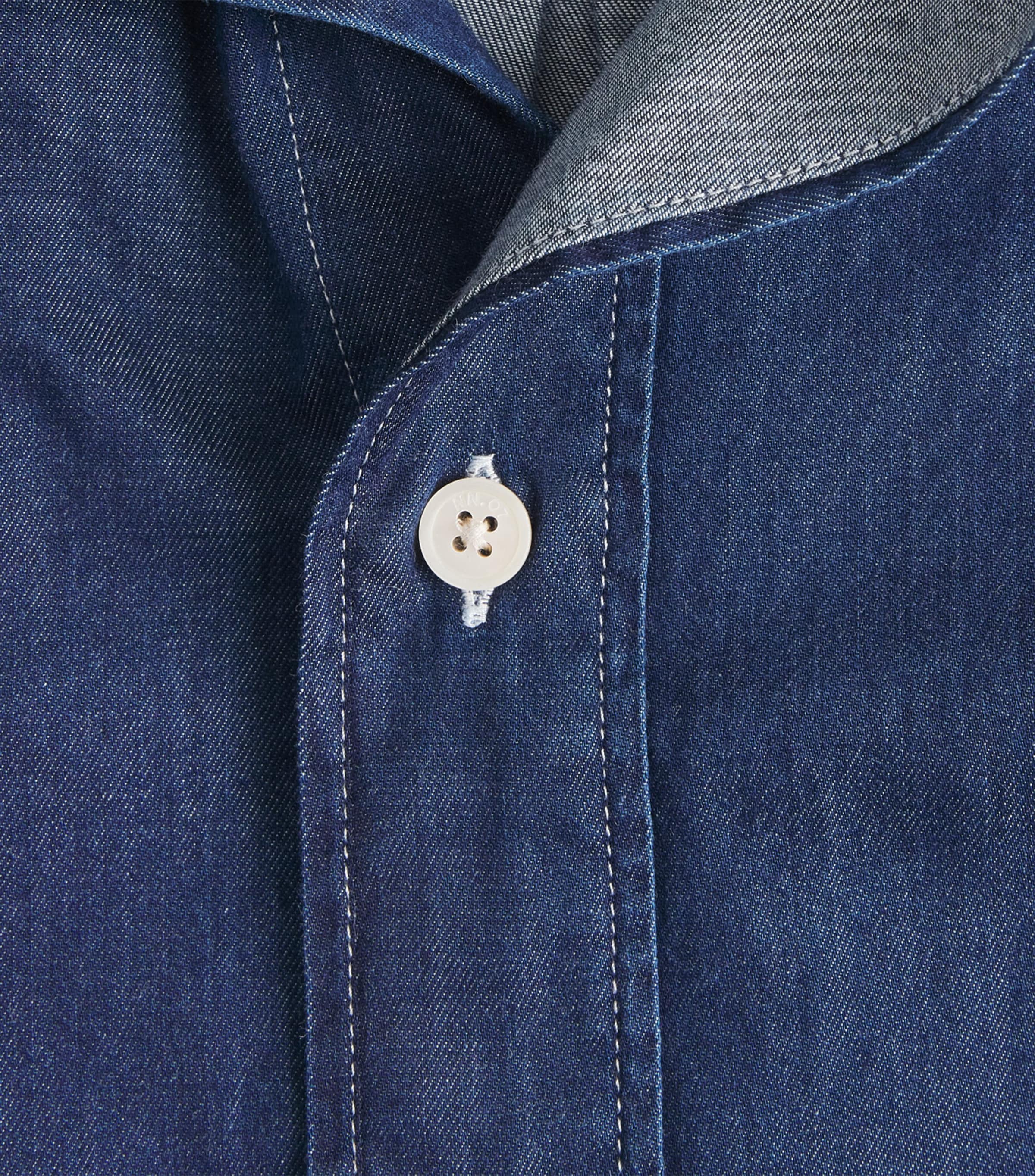 NN.07 Mens Colby Denim Shirt Medium Indigo Image 6