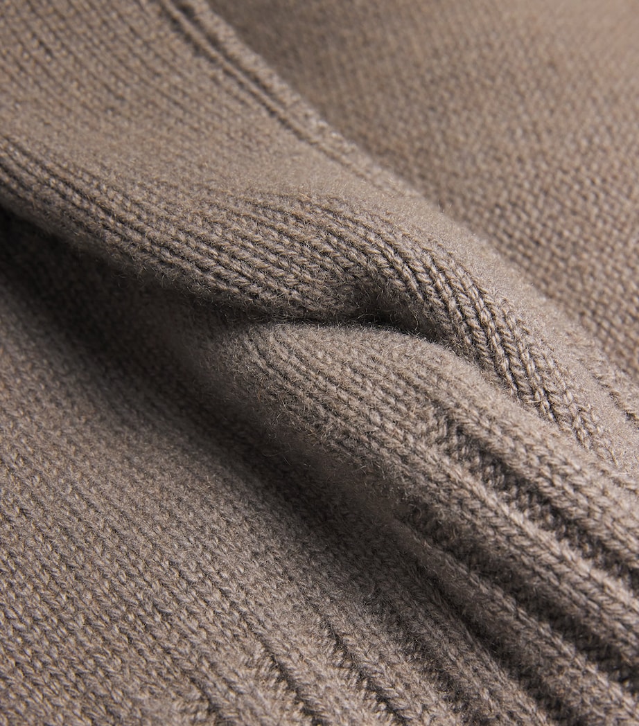 Rick Owens Mens Cashmere Zip-Up Hoodie Dust Image 5