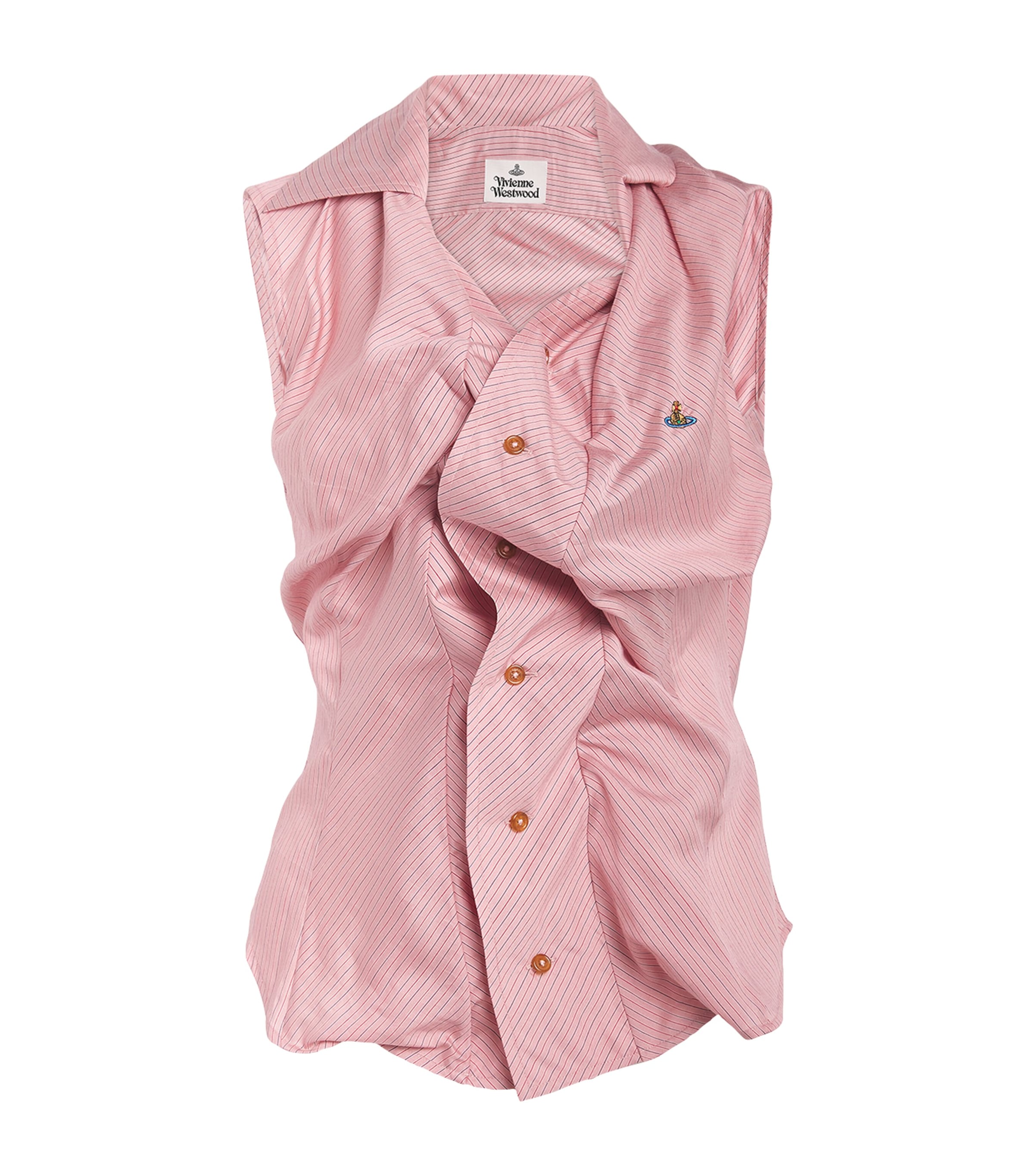 Vivienne Westwood Pink Striped Sleeveless Drunken Shirt | Harrods UK