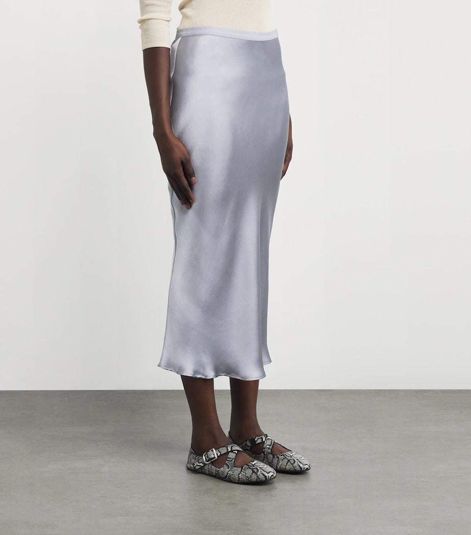 Silk Bar Maxi Skirt LIGHT BLUE Image 3