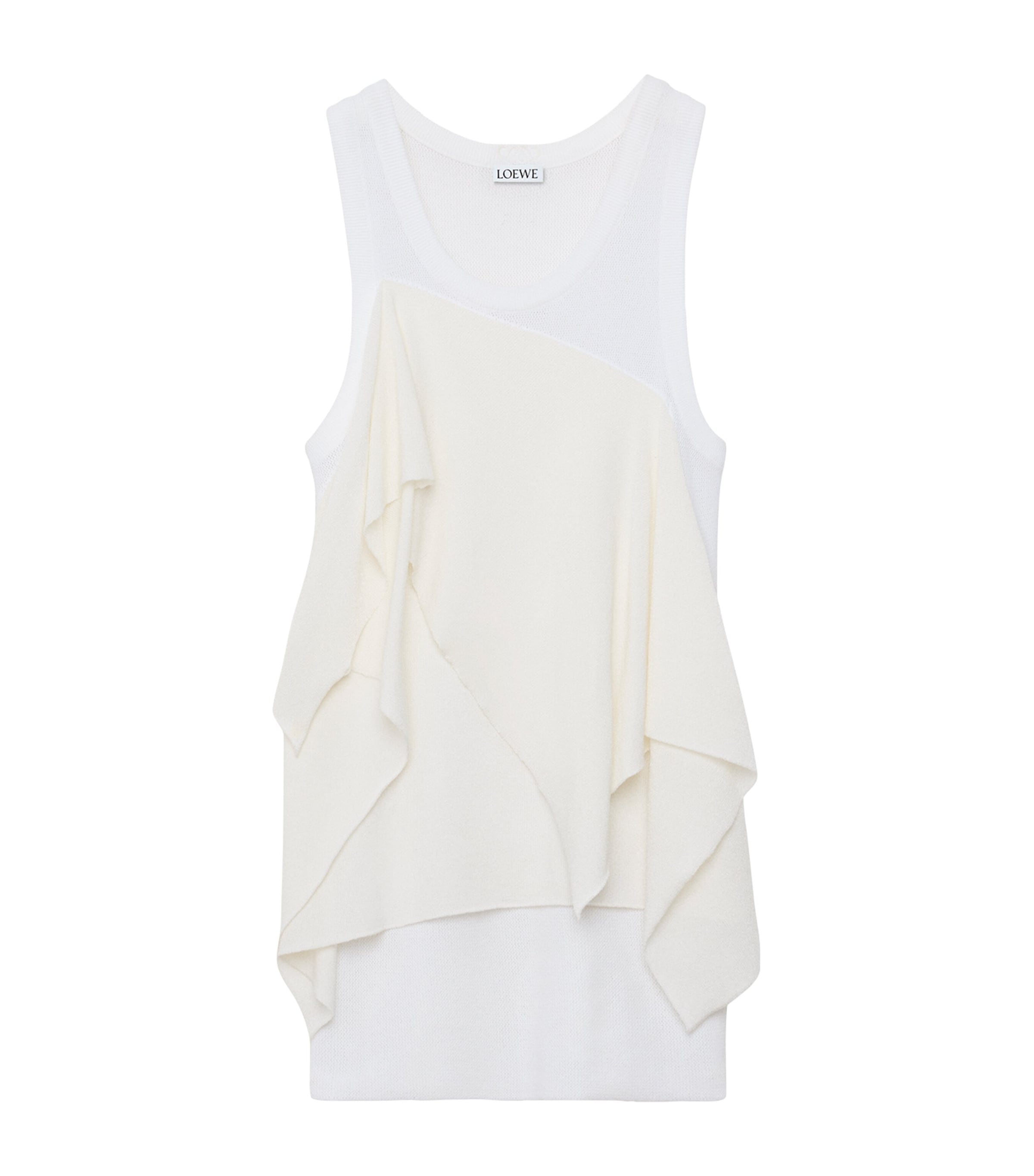 LOEWE Womens Asymmetric Panel Tank Top White Image 1