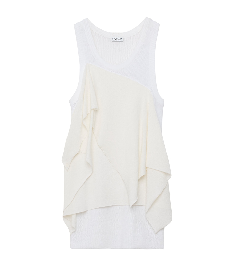 LOEWE Womens Asymmetric Panel Tank Top White Image 1