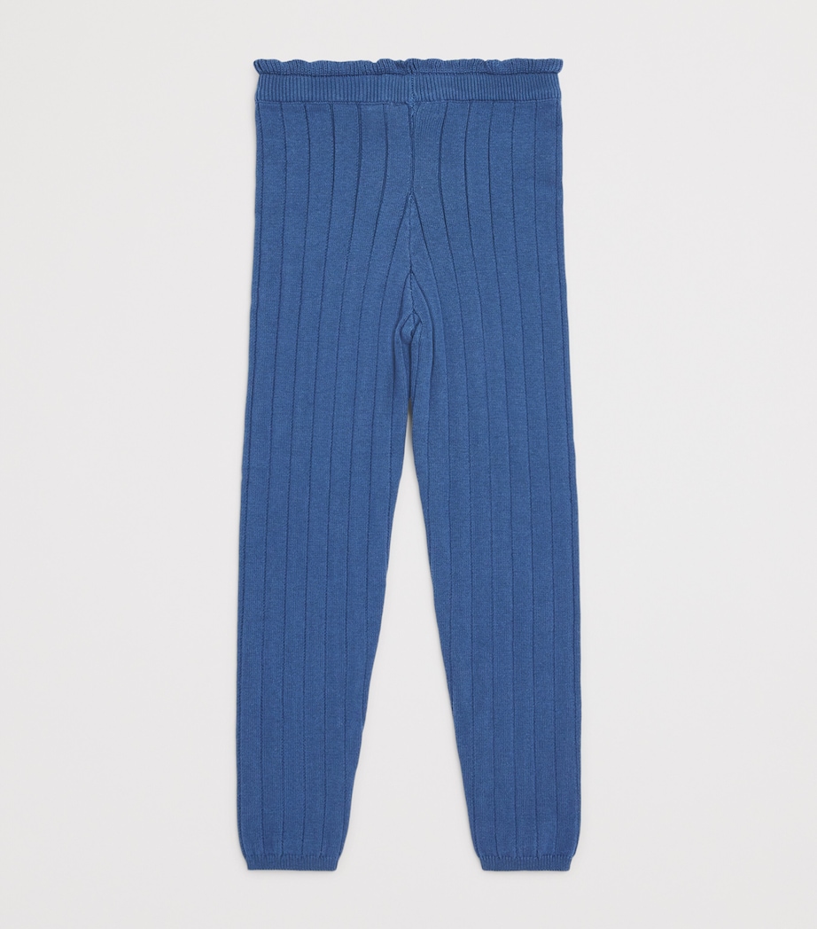 Louise Misha Cotton Ribbed Moldavia Leggings (4-12 Years) Blue Image 2