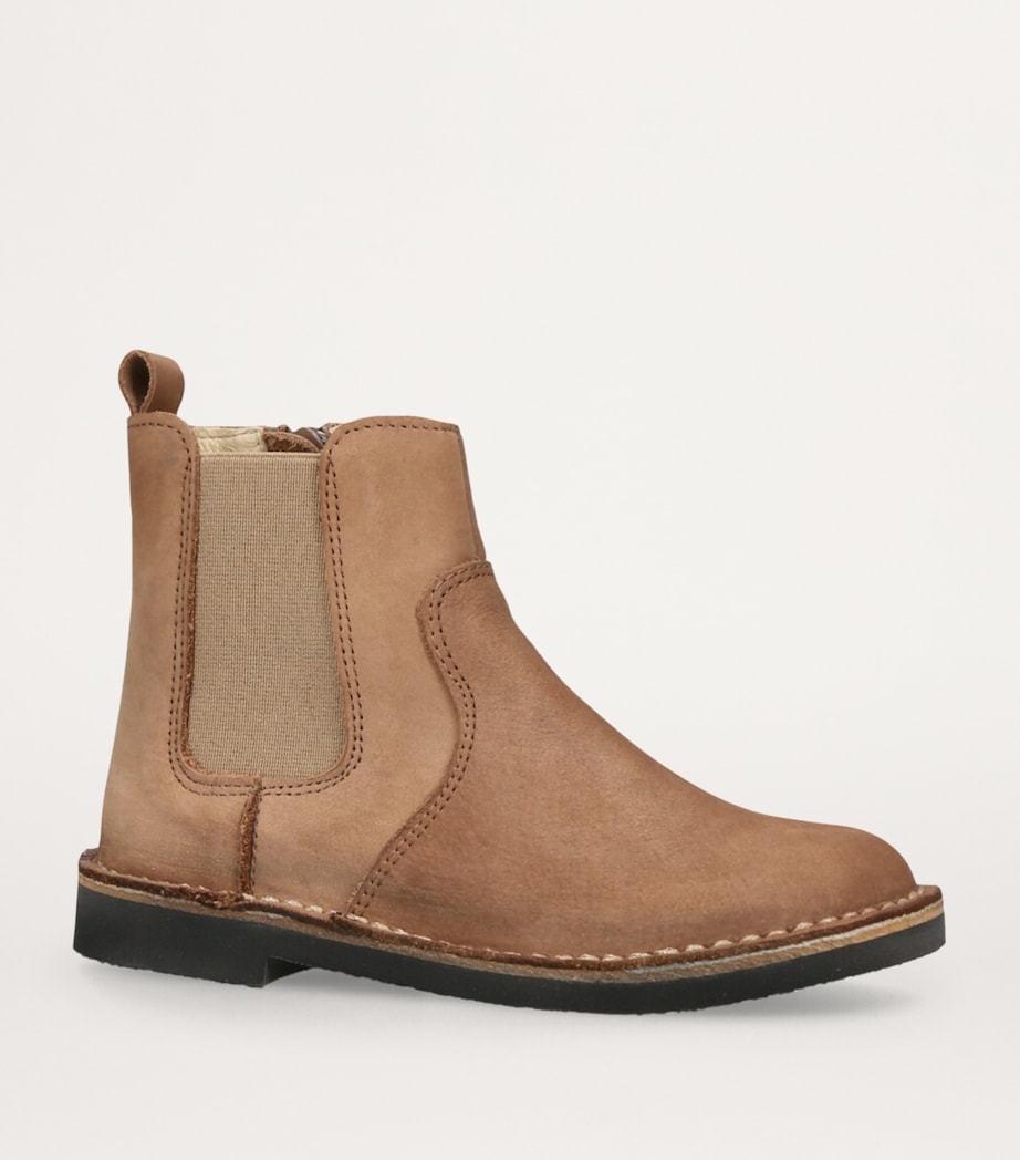 papouelli Leather Pod Ankle Boots Taupe Image 3