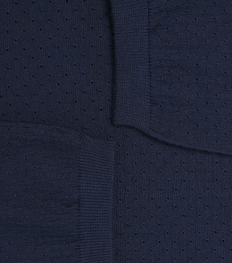 Johnstons Of Elgin Mens Superfine Merino Sweater Dark Navy Image 6