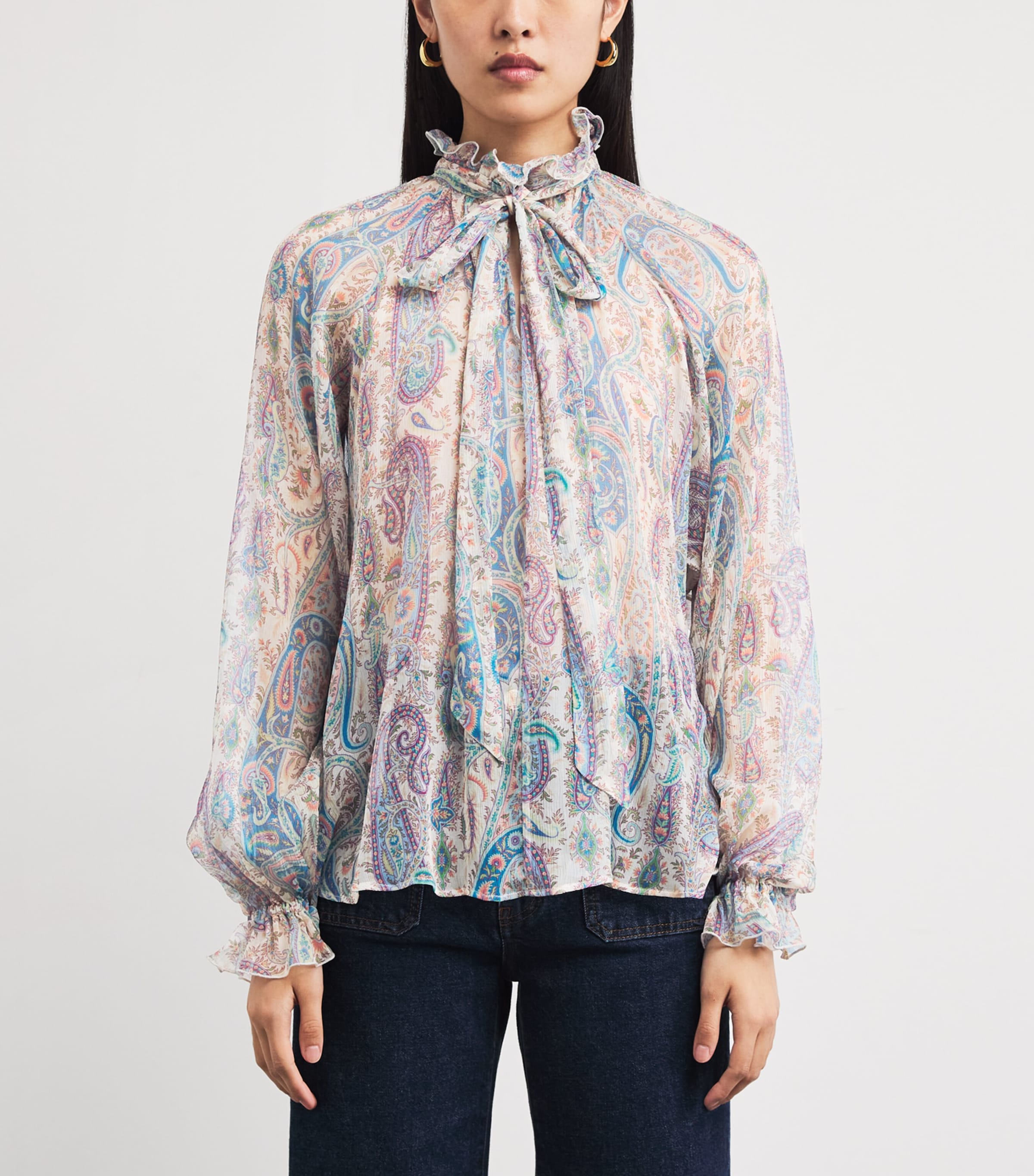 Silk Paisley Blouse X0804 Image 3